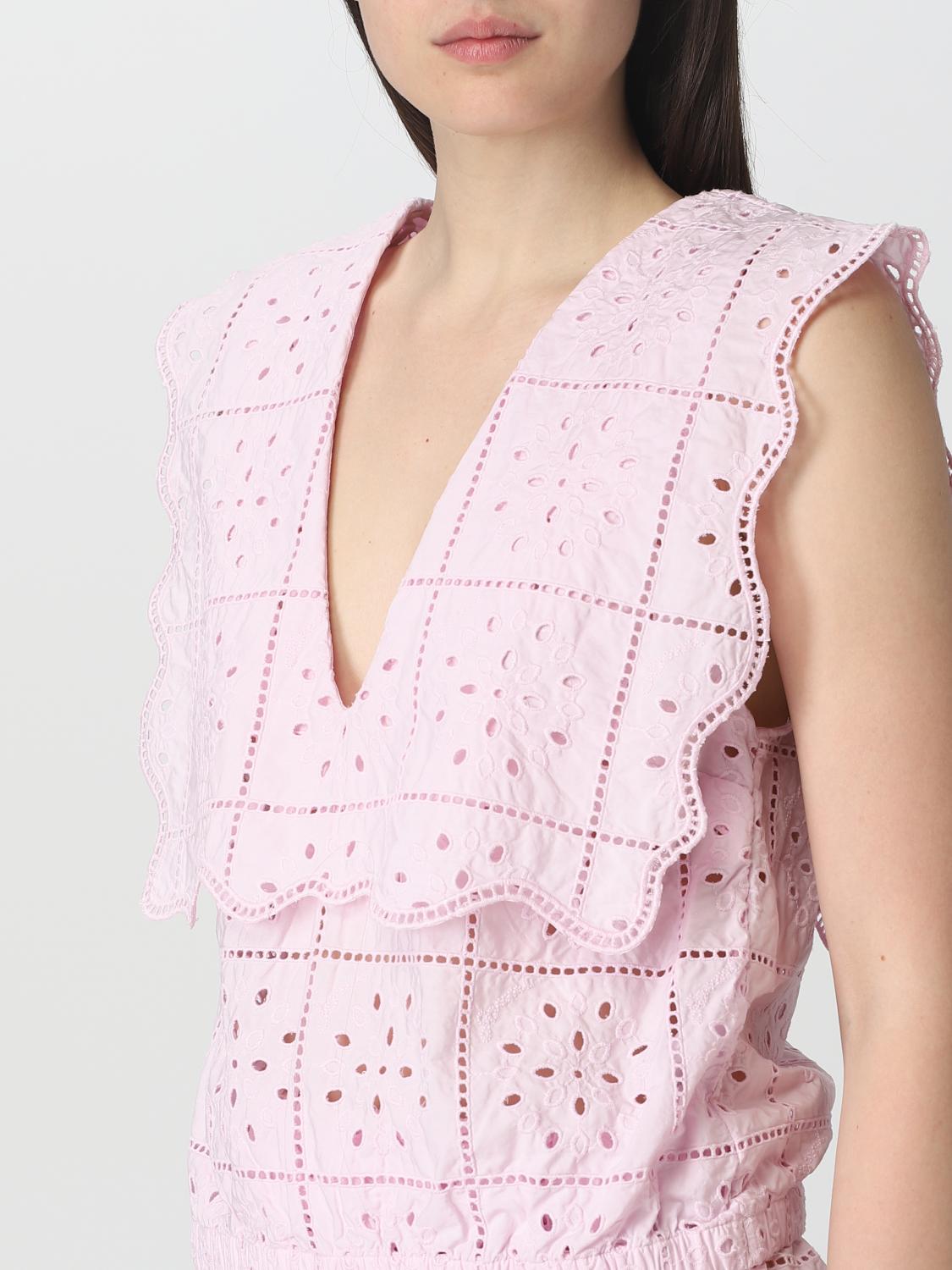 GANNI TOP: Ganni top in organic cotton, Pink - Img 4