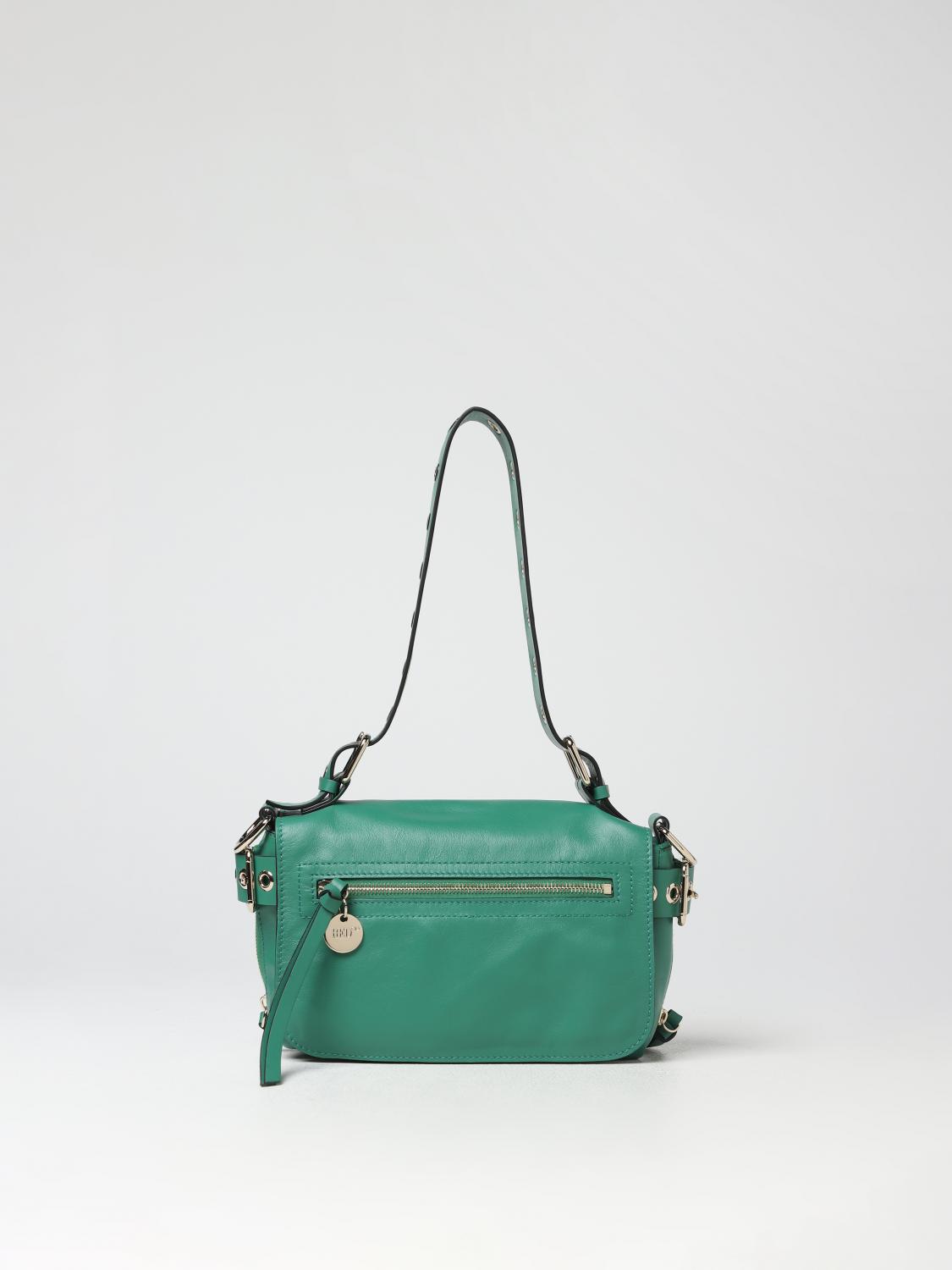 RED(V) BORSA A SPALLA: Borsa Bikered Red(V) in pelle, Verde - Img 1