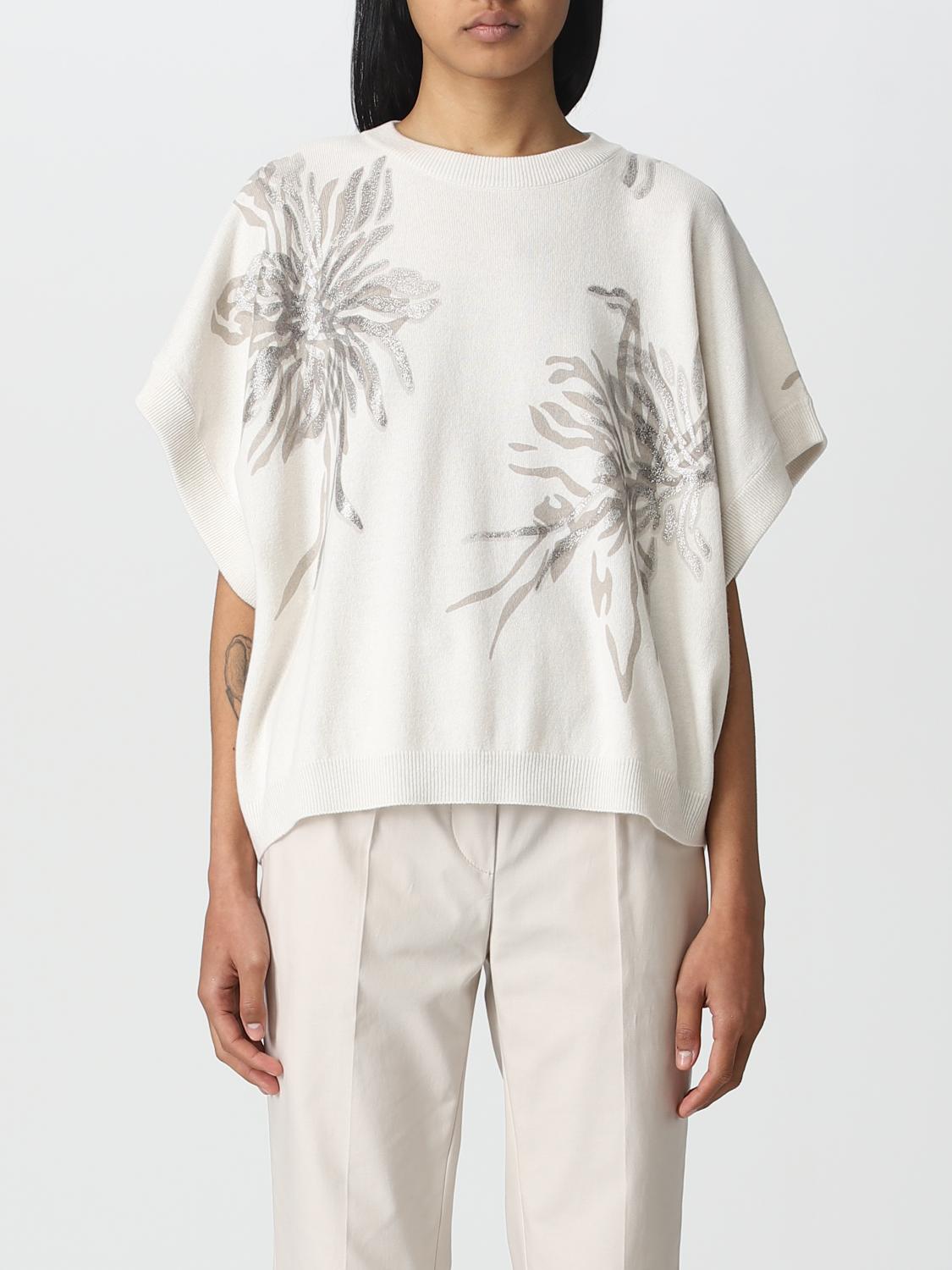 BRUNELLO CUCINELLI PULL: Pull femme Brunello Cucinelli, Blanc - Img 1