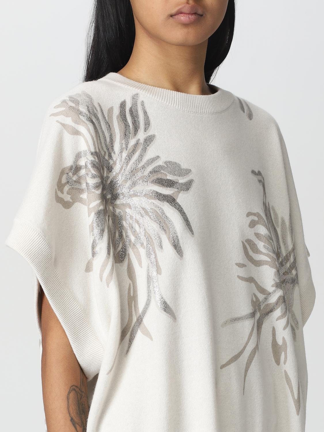 BRUNELLO CUCINELLI PULL: Pull femme Brunello Cucinelli, Blanc - Img 5