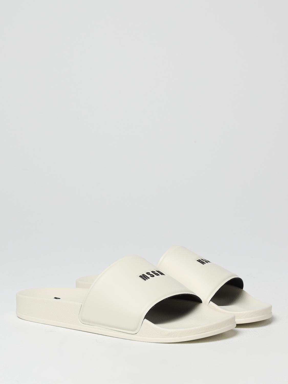 MSGM SANDALI: Sliders MSGM in gomma, Latte - Img 2