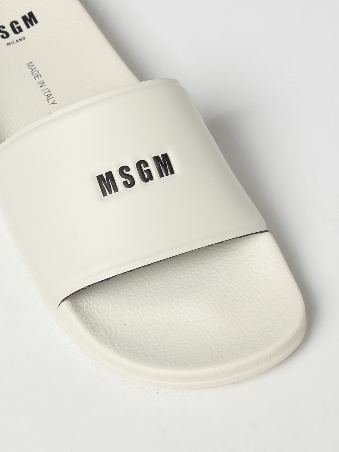 MSGM SANDALI: Sliders MSGM in gomma, Latte - Img 4