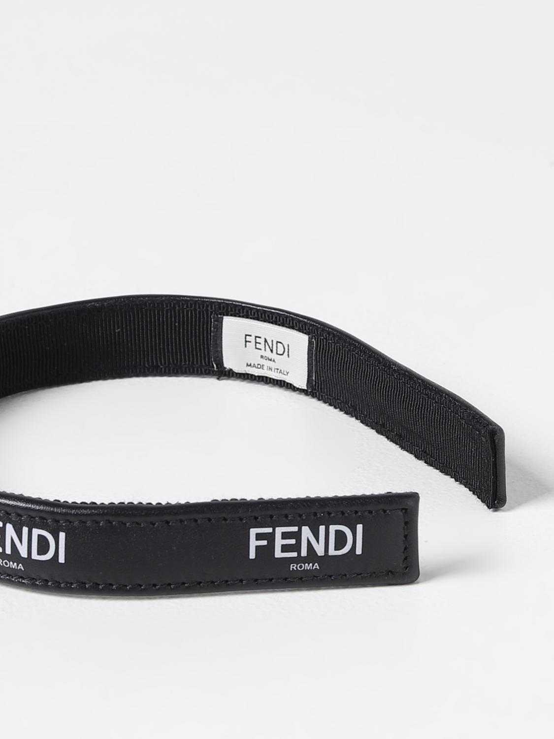 Fendi leather headband with printed logo - Black  display picture 1