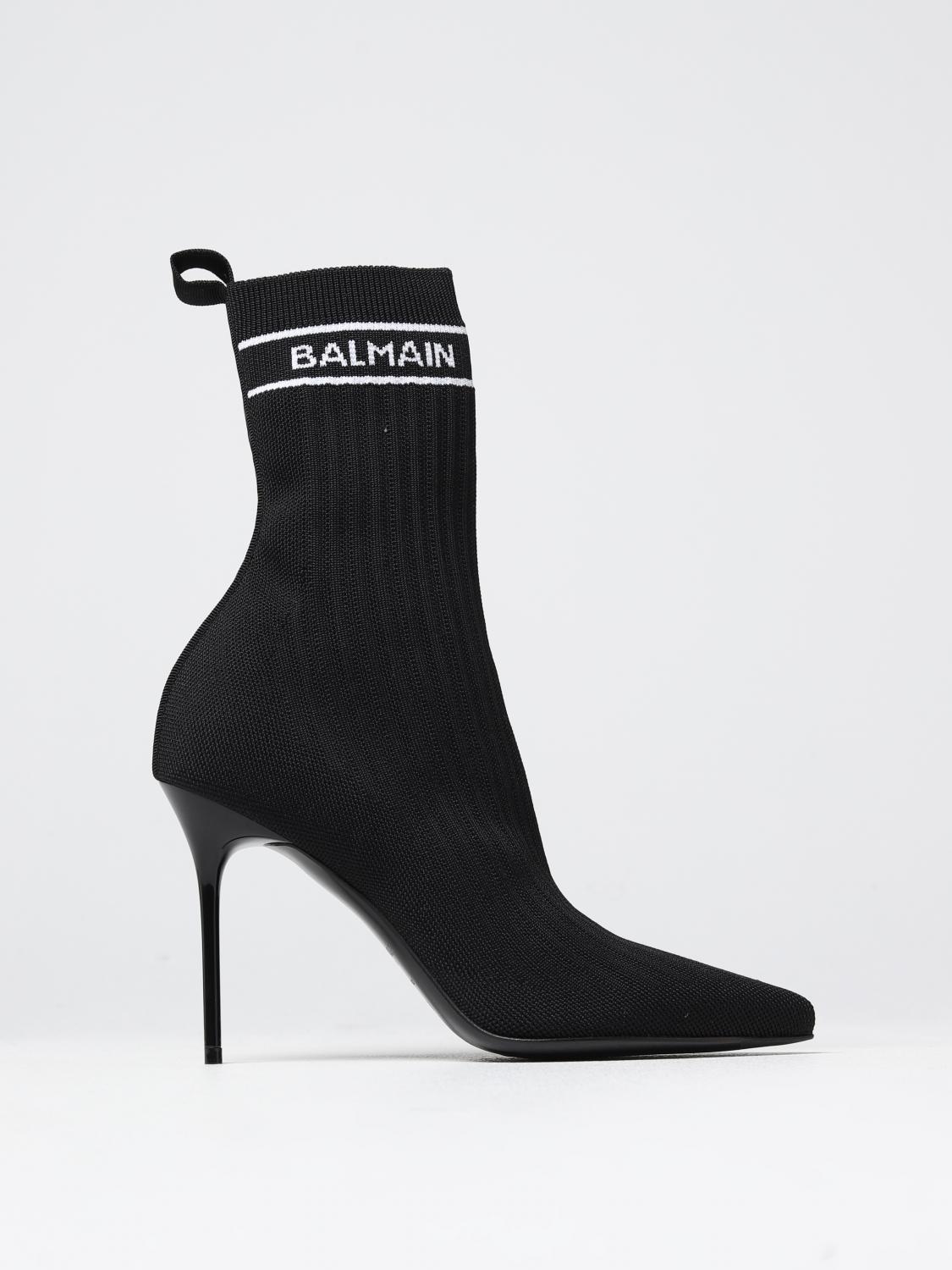BALMAIN STIVALETTI: Stivaletto Skye Balmain in tessuto stretch, Nero - Img 1