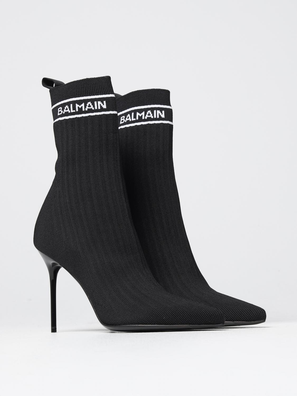BALMAIN STIVALETTI: Stivaletto Skye Balmain in tessuto stretch, Nero - Img 2
