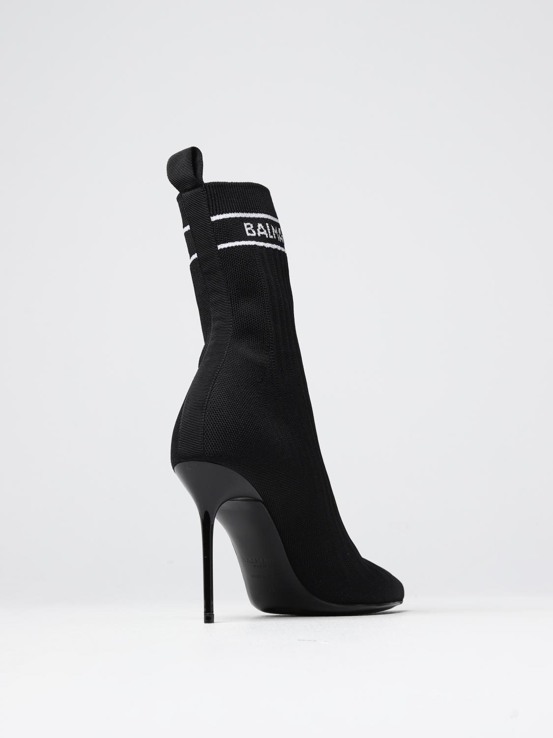 BALMAIN STIVALETTI: Stivaletto Skye Balmain in tessuto stretch, Nero - Img 3