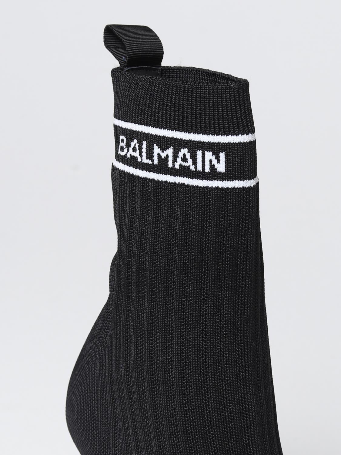 BALMAIN STIVALETTI: Stivaletto Skye Balmain in tessuto stretch, Nero - Img 4
