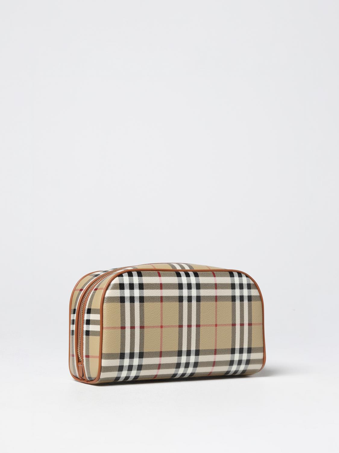 Burberry Vintage Check beauty case in coated cotton - Beige