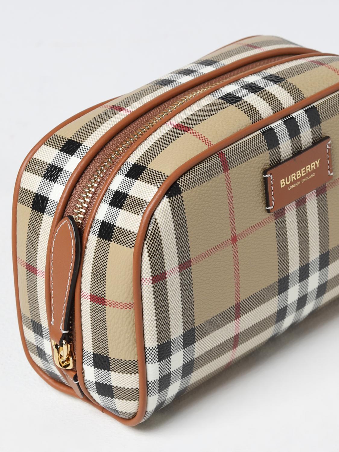 Burberry Vintage Check beauty case in coated cotton - Beige