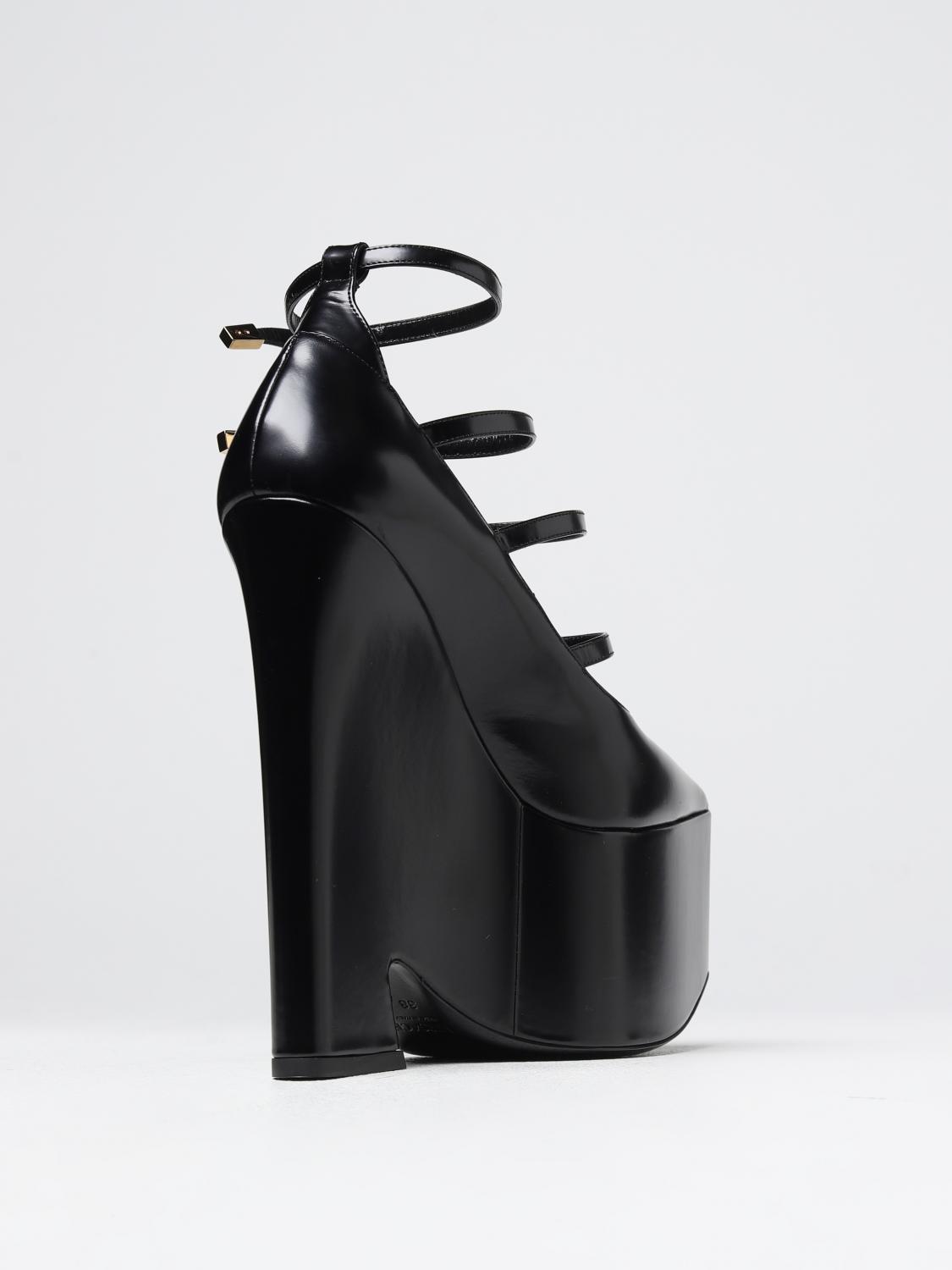 VERSACE WEDGE SHOES: Pump Tempest Versace in leather, Black - Img 3