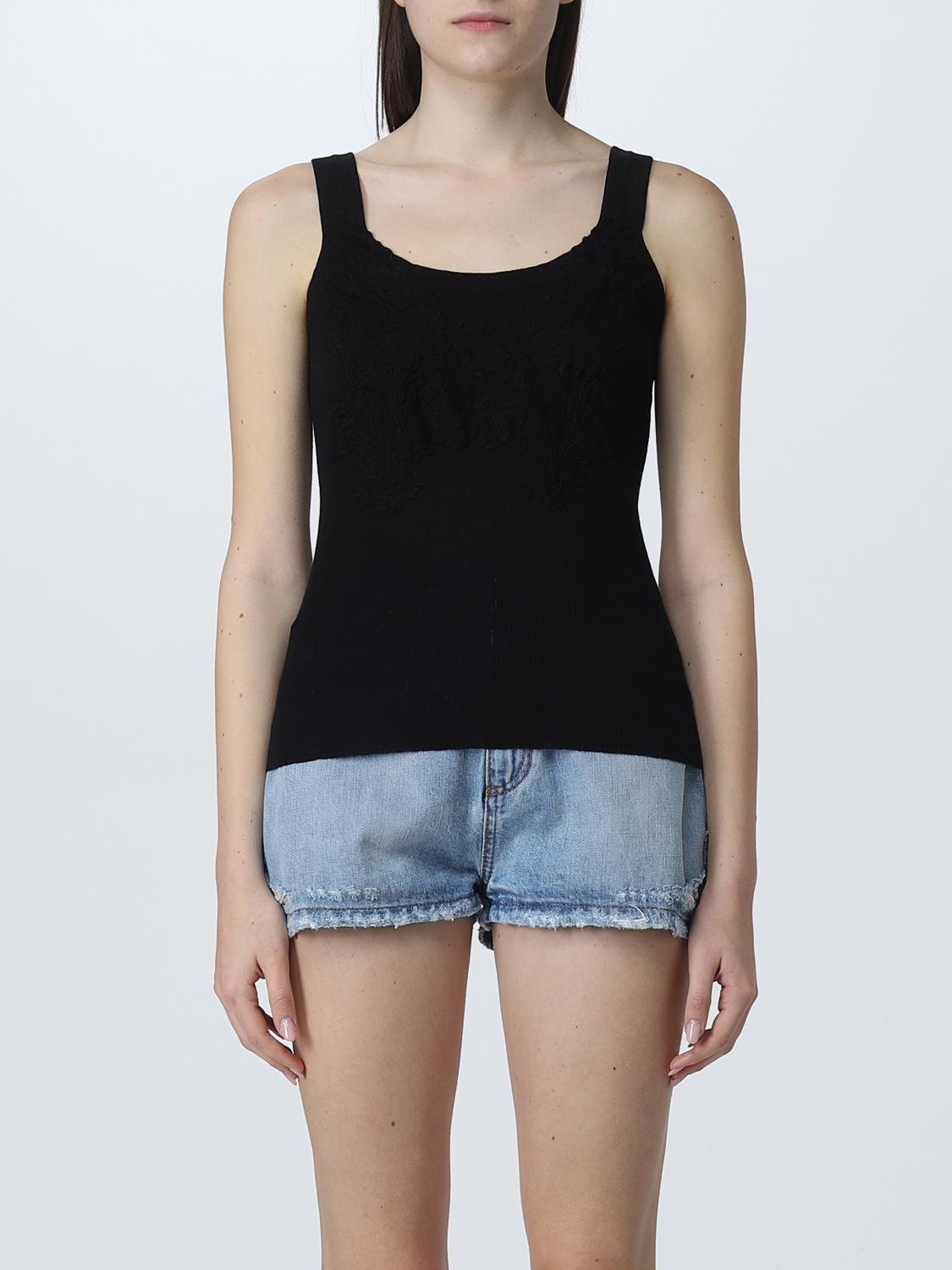 ERMANNO SCERVINO TOP: Top Ermanno Scervino in misto cotone, Nero - Img 1