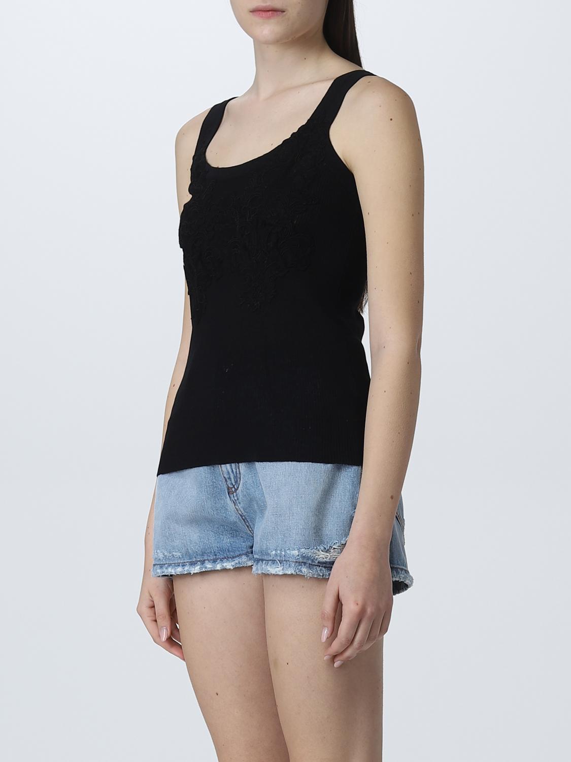 ERMANNO SCERVINO TOP: Top Ermanno Scervino in misto cotone, Nero - Img 4