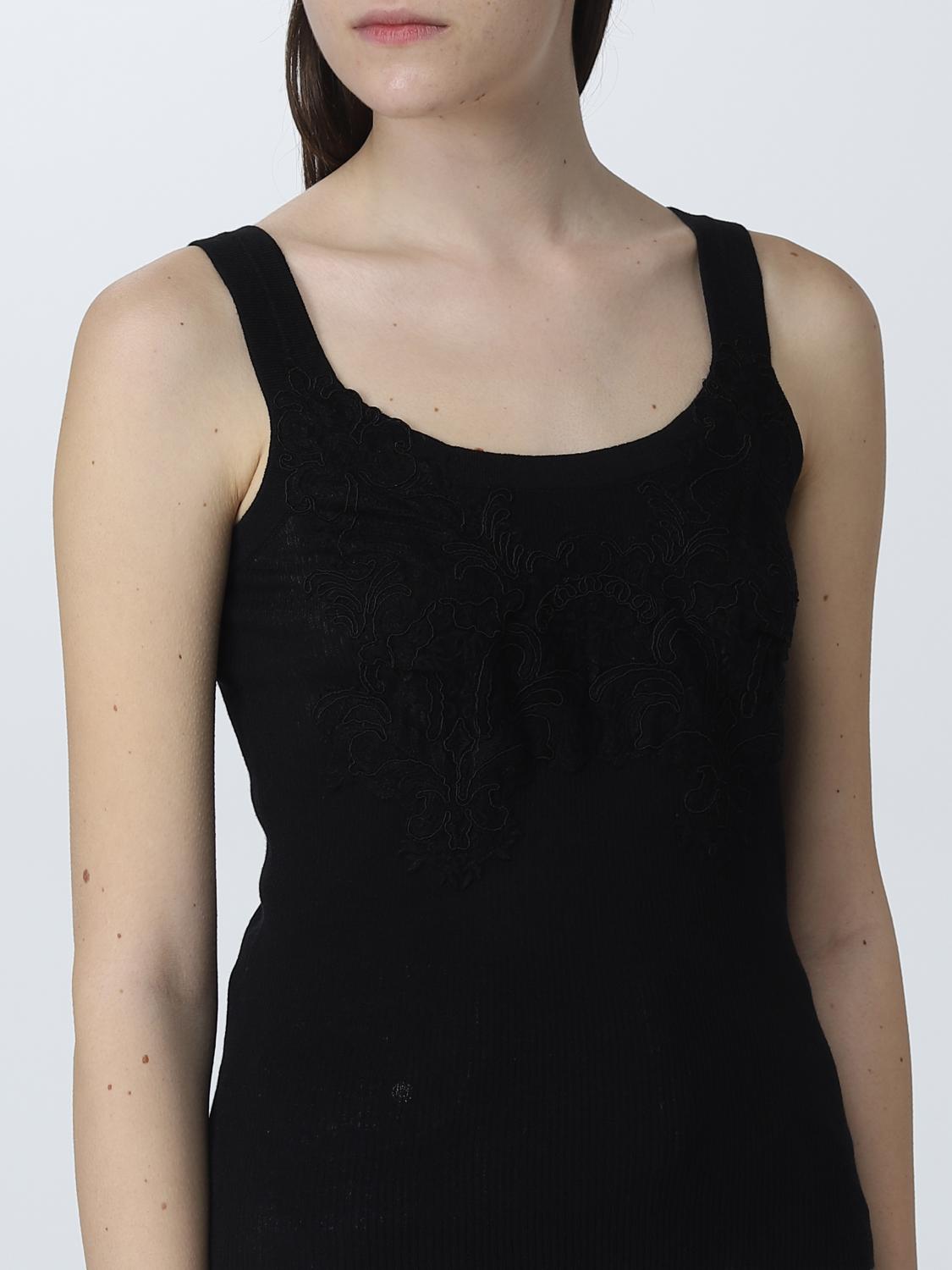 ERMANNO SCERVINO TOP: Top Ermanno Scervino in misto cotone, Nero - Img 5