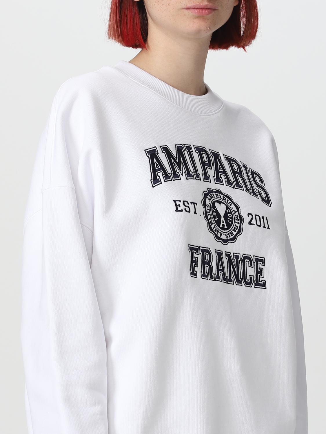 AMI PARIS SUDADERA: Jersey mujer Ami Paris, Blanco - Img 4