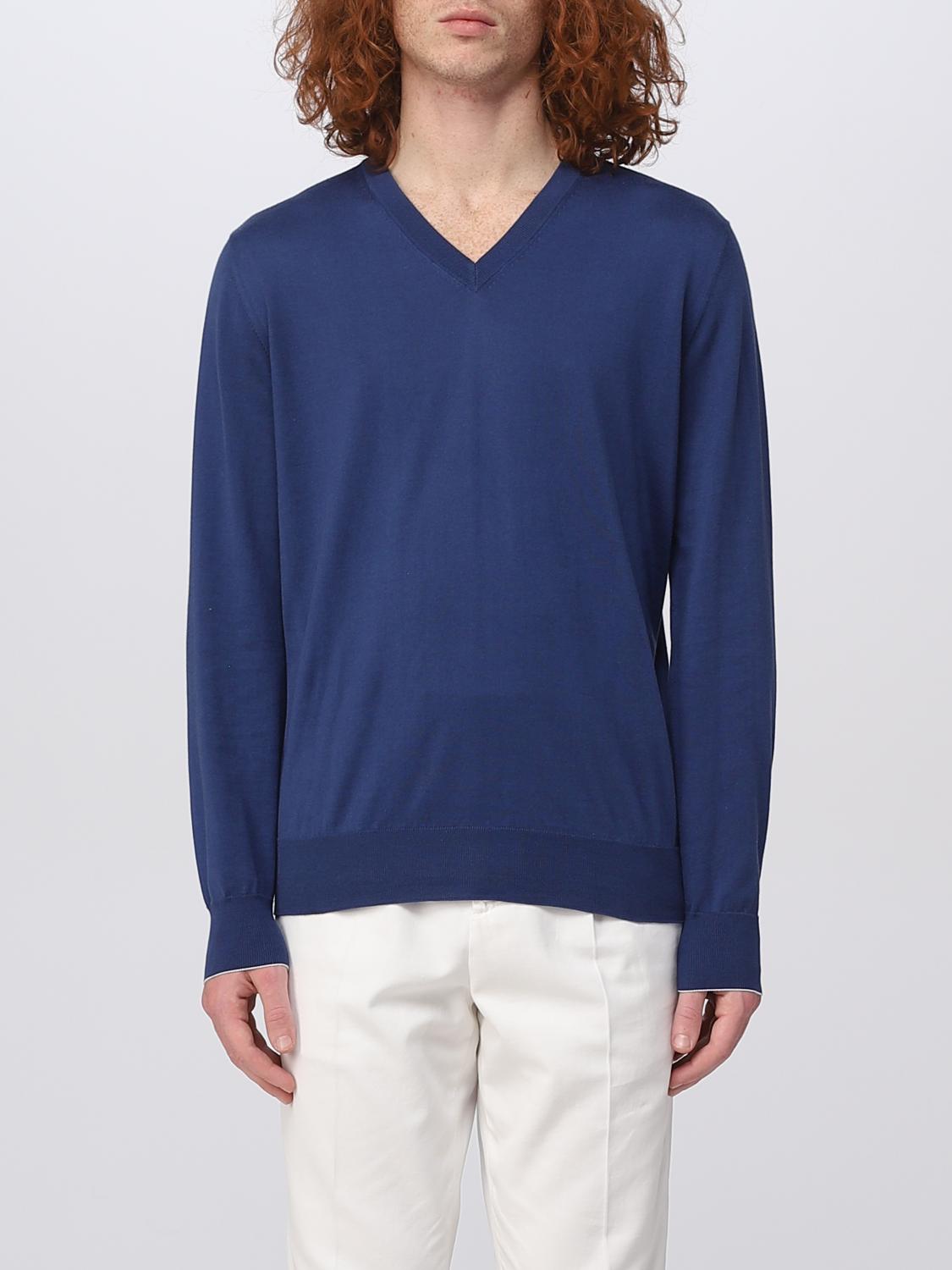 BRUNELLO CUCINELLI PULLOVER: Pullover herren Brunello Cucinelli, Blau - Img 1