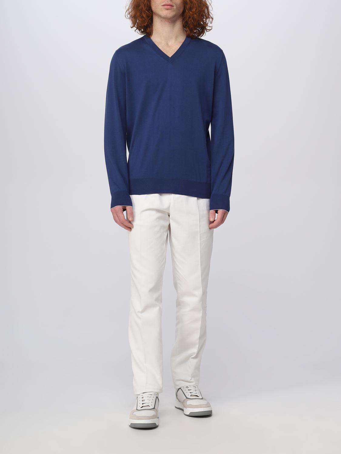 BRUNELLO CUCINELLI PULLOVER: Pullover herren Brunello Cucinelli, Blau - Img 2