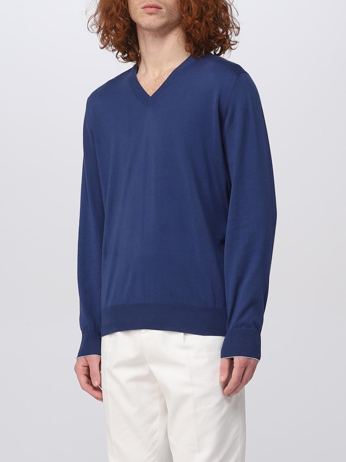 BRUNELLO CUCINELLI PULLOVER: Pullover herren Brunello Cucinelli, Blau - Img 4