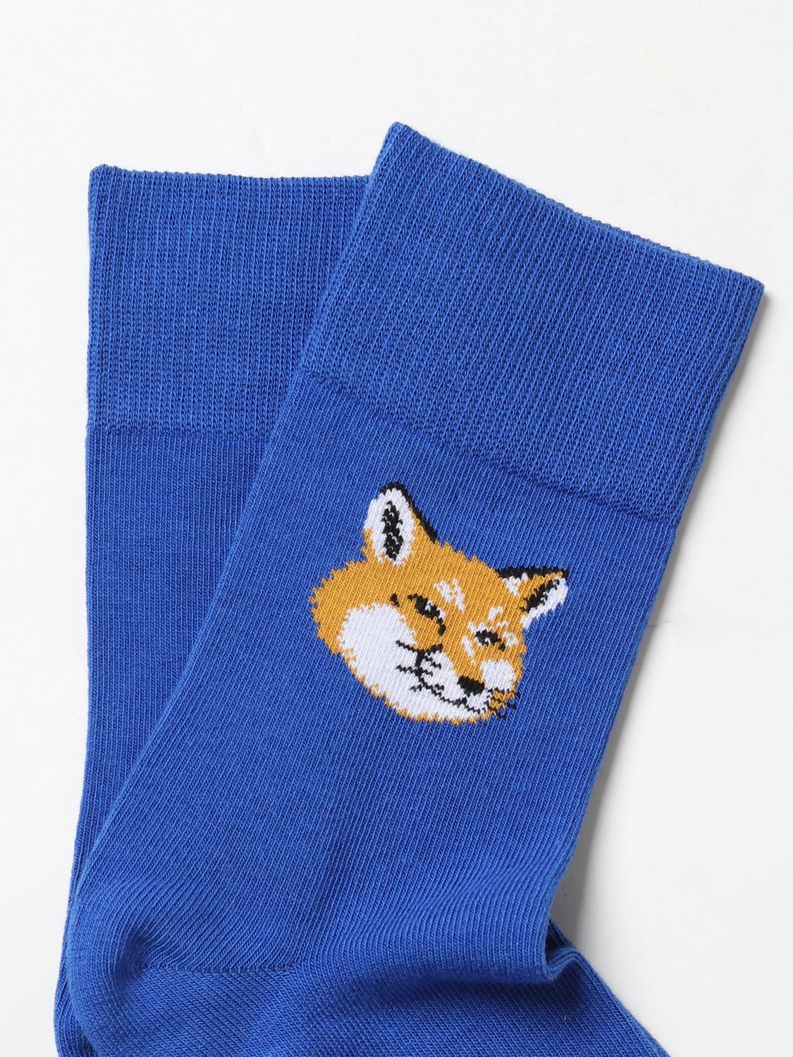 MAISON KITSUNÉ CALZE: Calze Maison Kitsuné in cotone stretch, Blue 1 - Img 2
