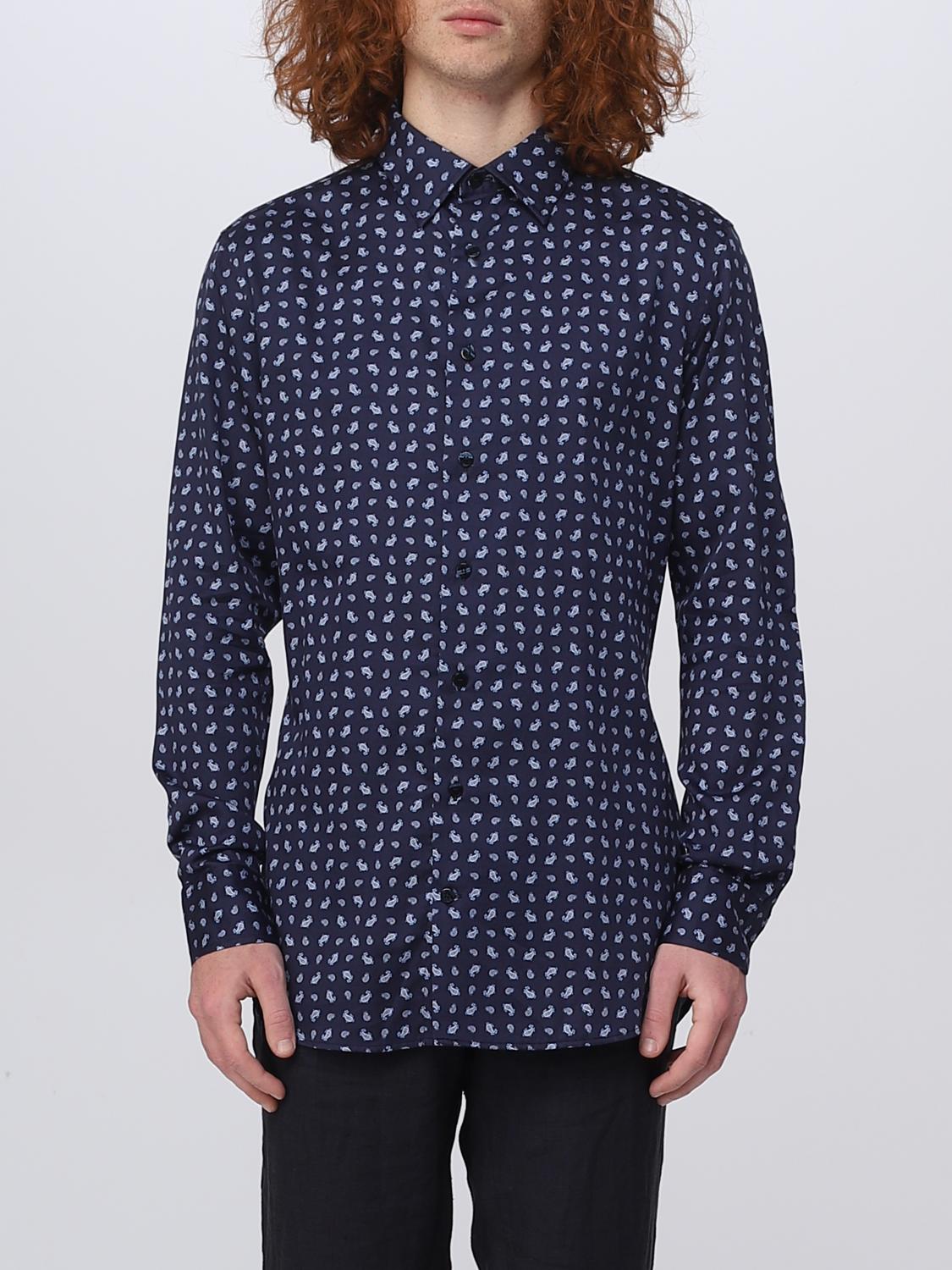 ETRO SHIRT: Etro men's shirt in stretch cotton, Blue - Img 1