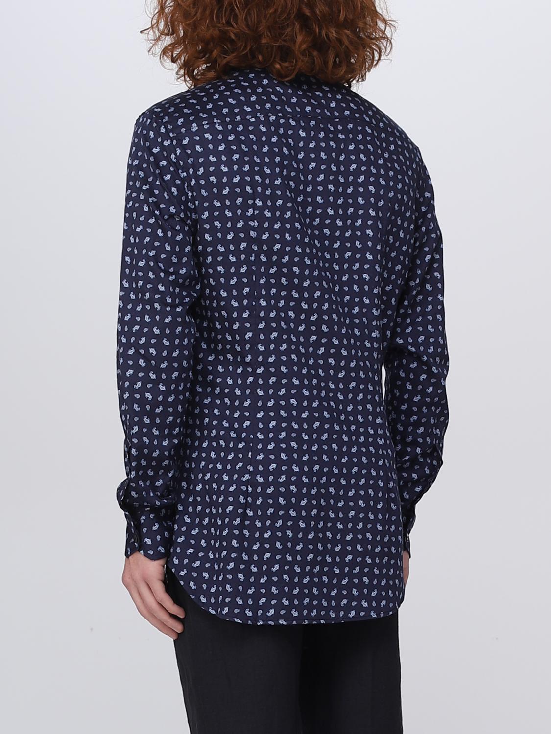 ETRO SHIRT: Etro men's shirt in stretch cotton, Blue - Img 3