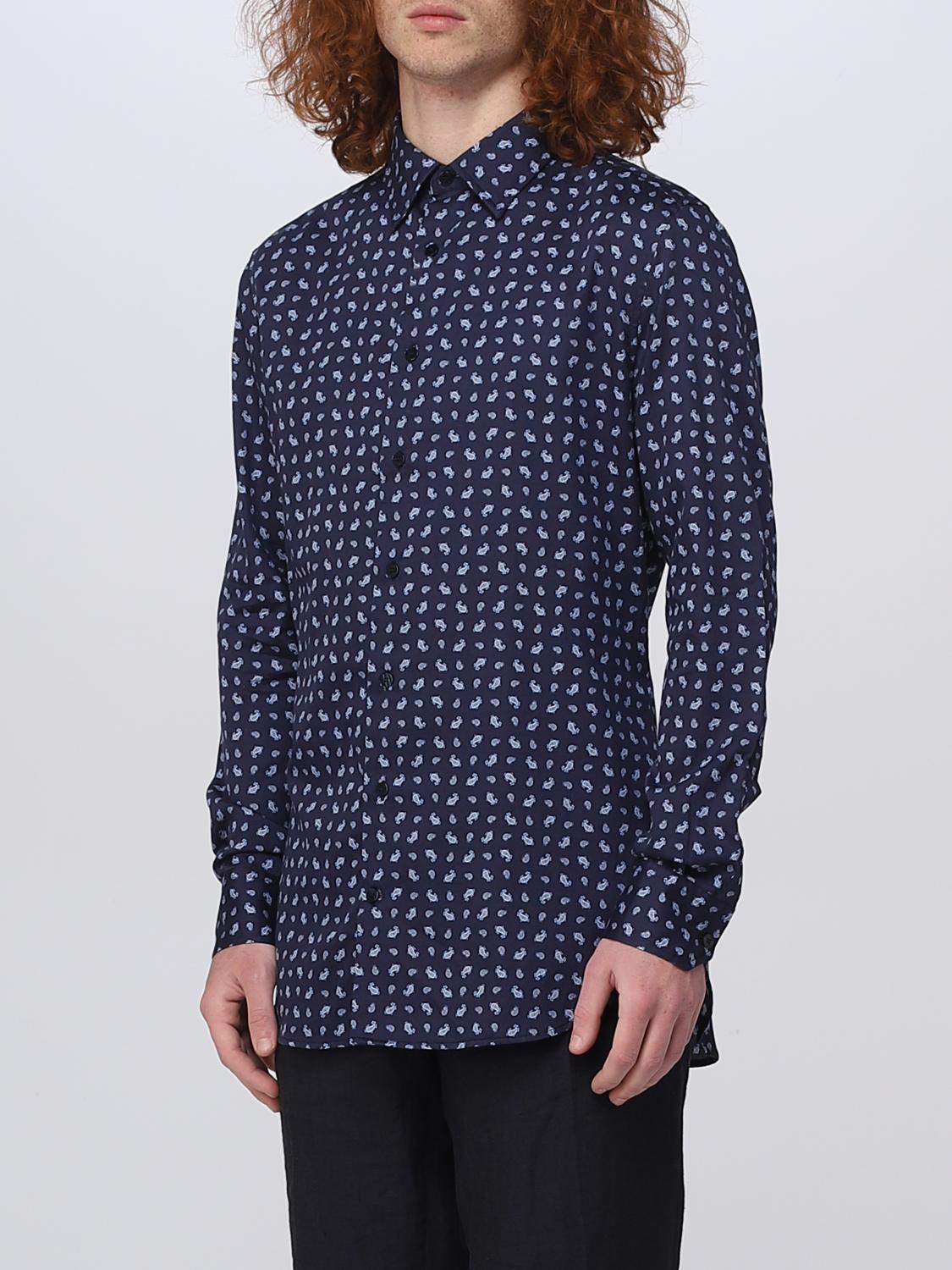 ETRO SHIRT: Etro men's shirt in stretch cotton, Blue - Img 4