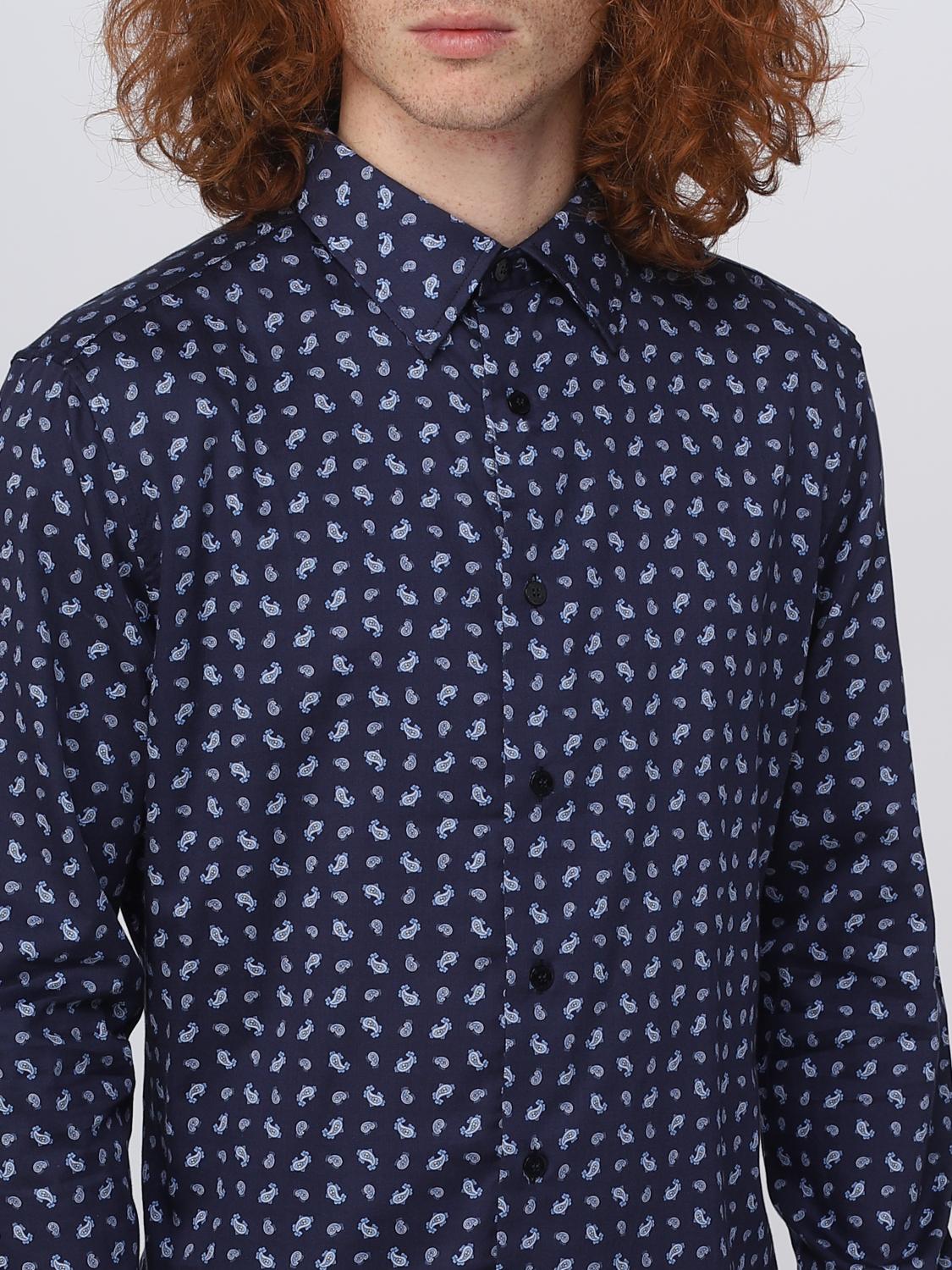 ETRO SHIRT: Etro men's shirt in stretch cotton, Blue - Img 5