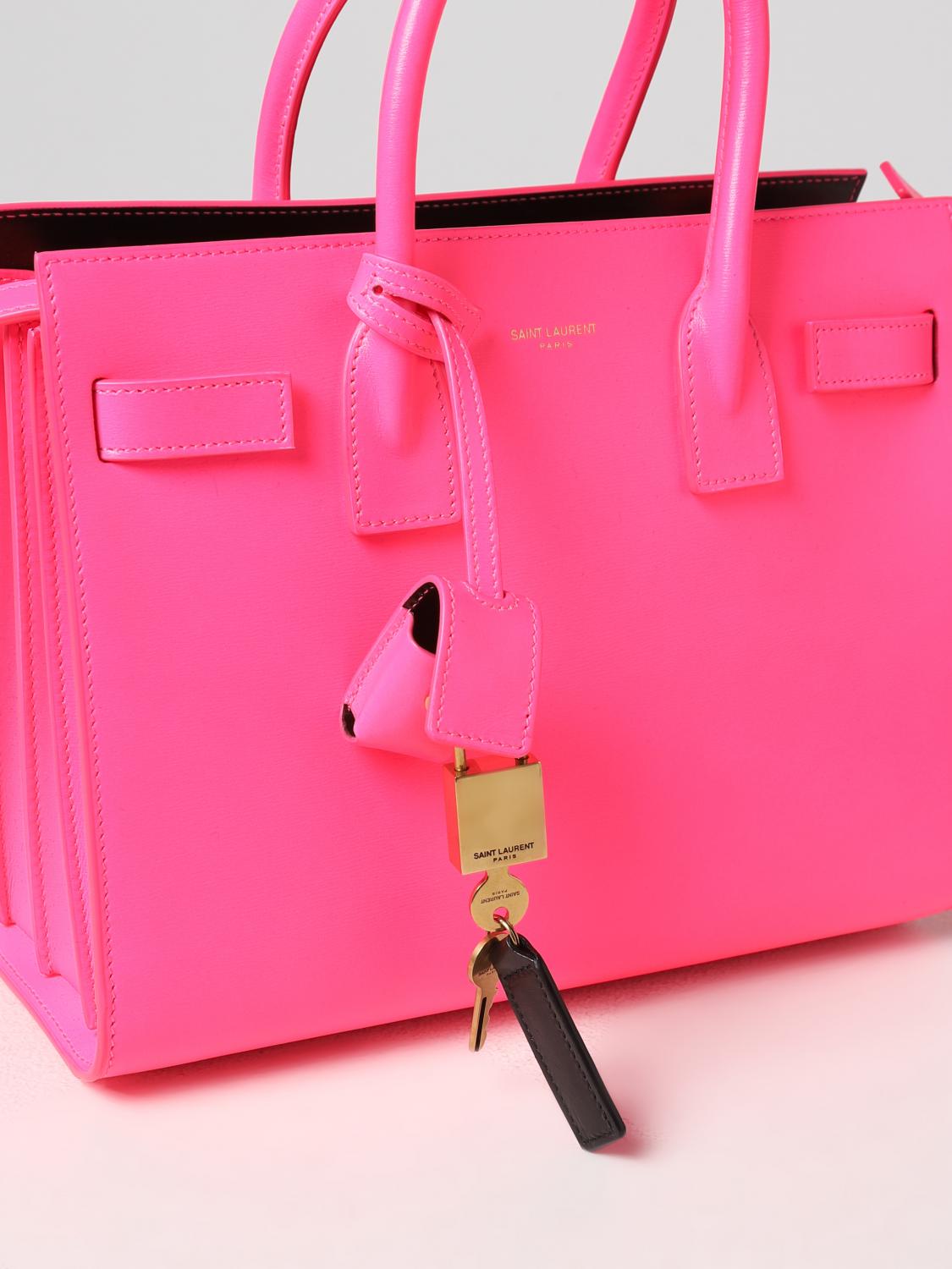 SAINT LAURENT BORSA A MANO: Borsa Sac de Jour Saint Laurent in pelle, Rosa - Img 3