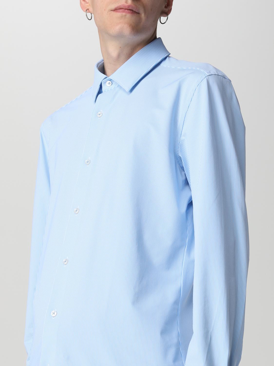 BOSS CAMICIA: Camicia Boss in tessuto stretch riciclato, Celeste - Img 3