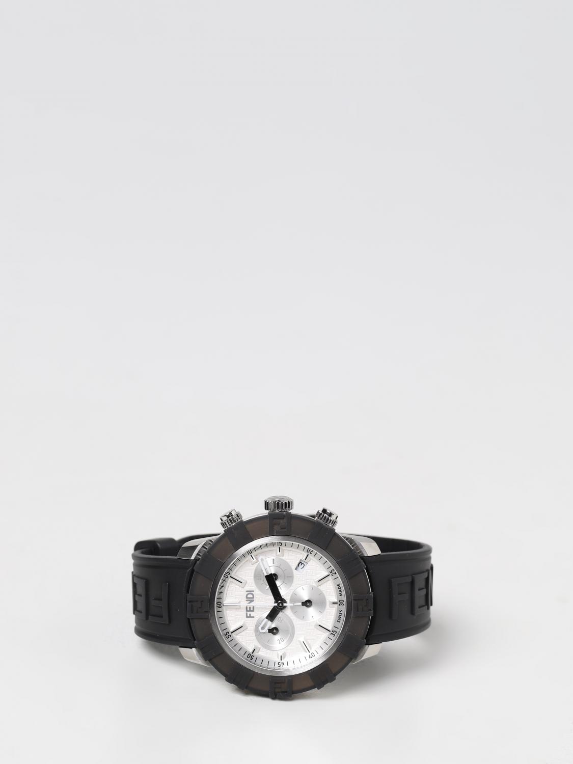 FENDI WATCH: Fendi watch in metal and rubber, White - Img 1