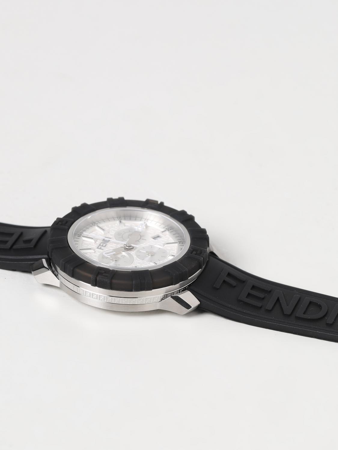 FENDI WATCH: Fendi watch in metal and rubber, White - Img 3