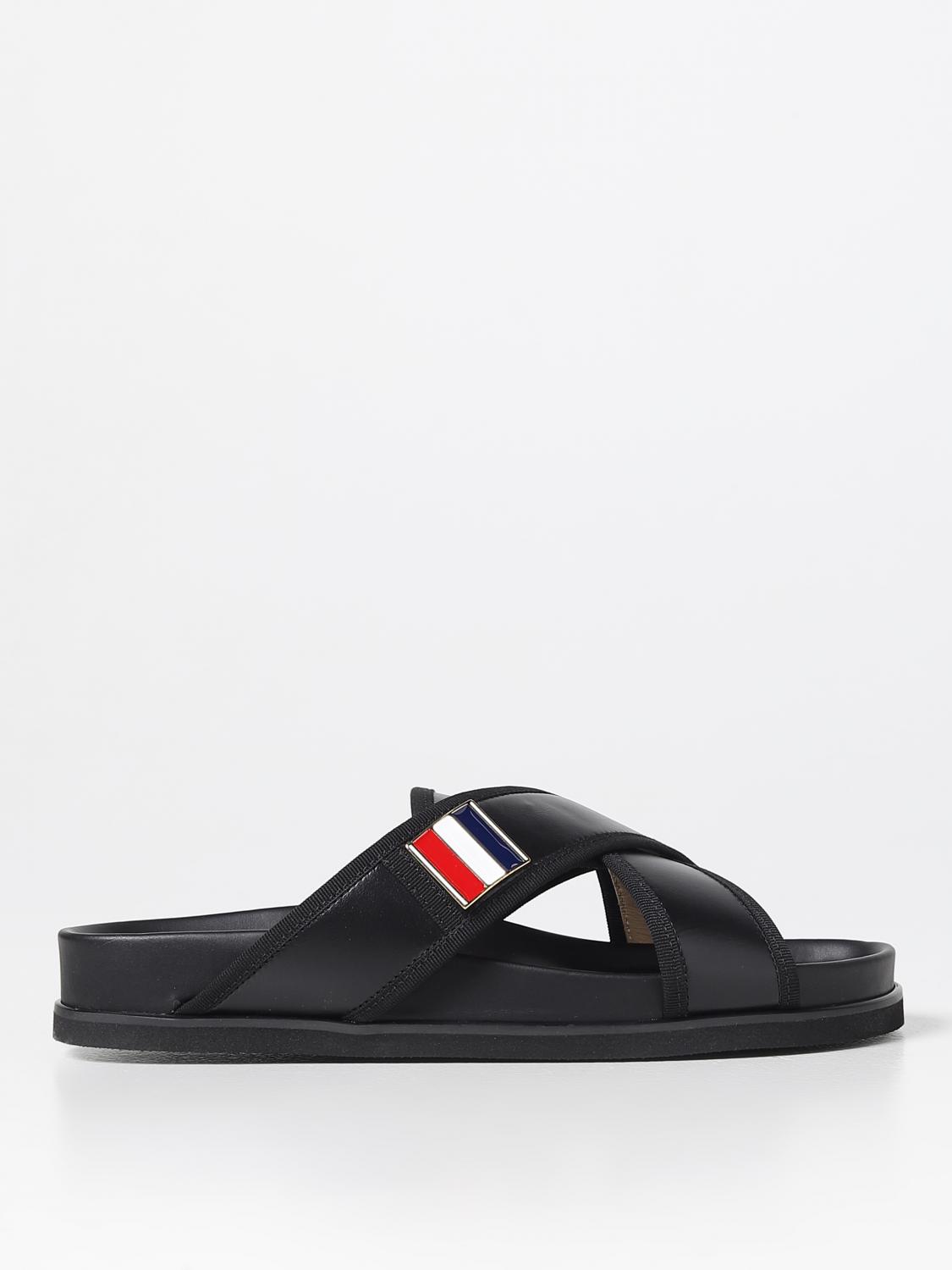 Thom Browne Criss Cross leather sandal - Black | MFL093A05584