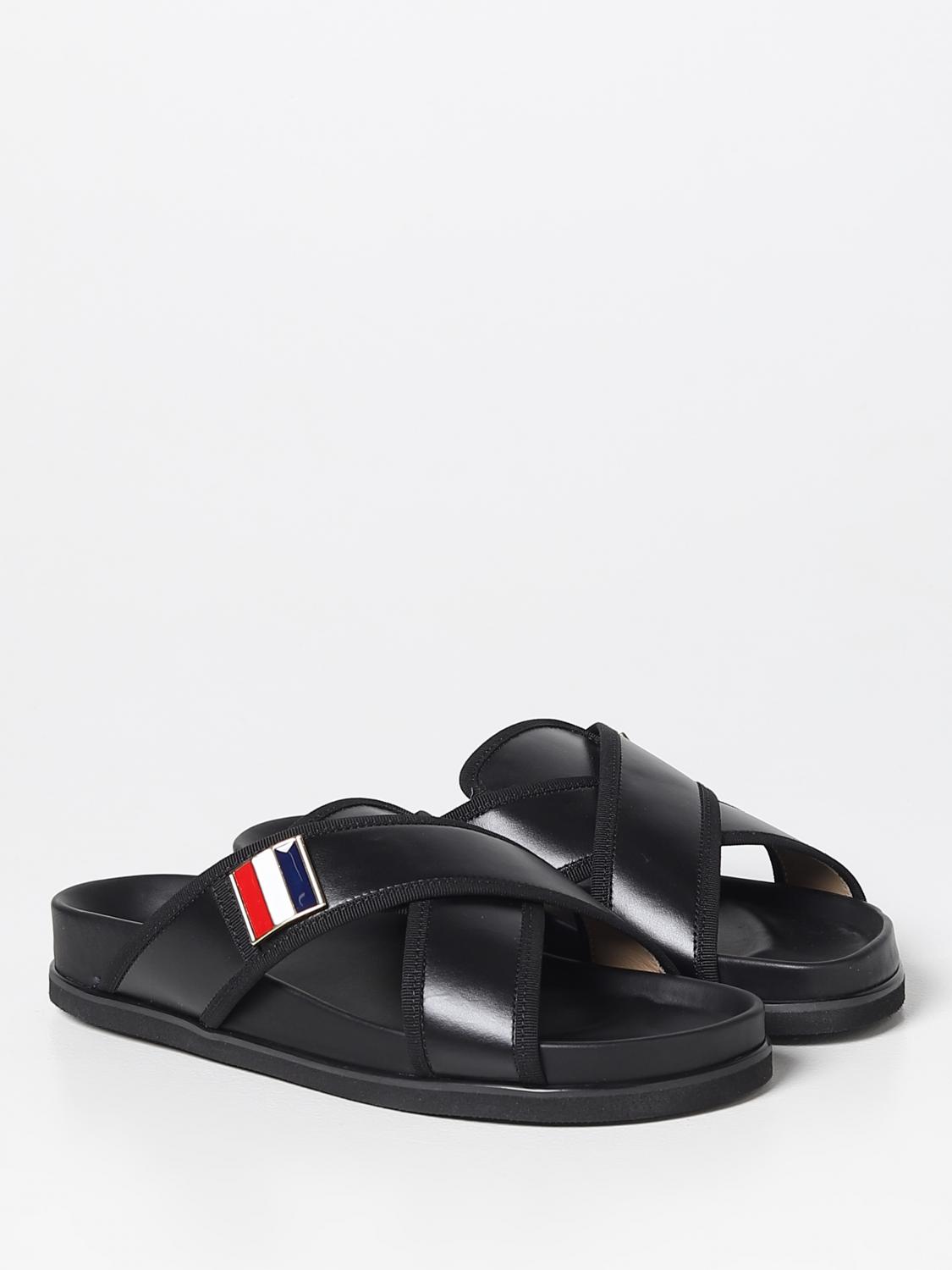 Thom Browne Criss Cross leather sandal - Black | MFL093A05584