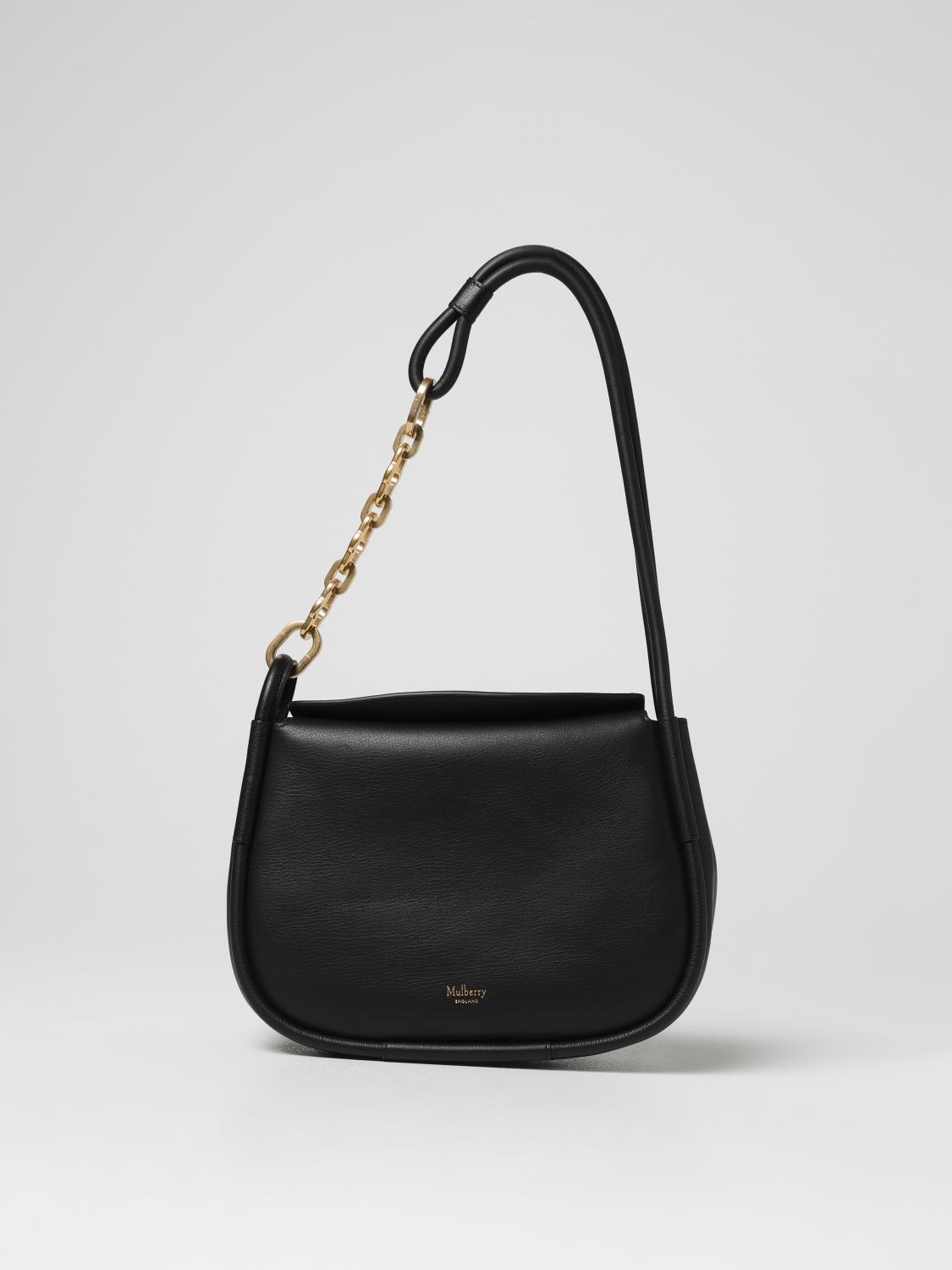 MULBERRY BORSA A SPALLA: Borsa Link Mulberry in pelle, Nero - Img 1