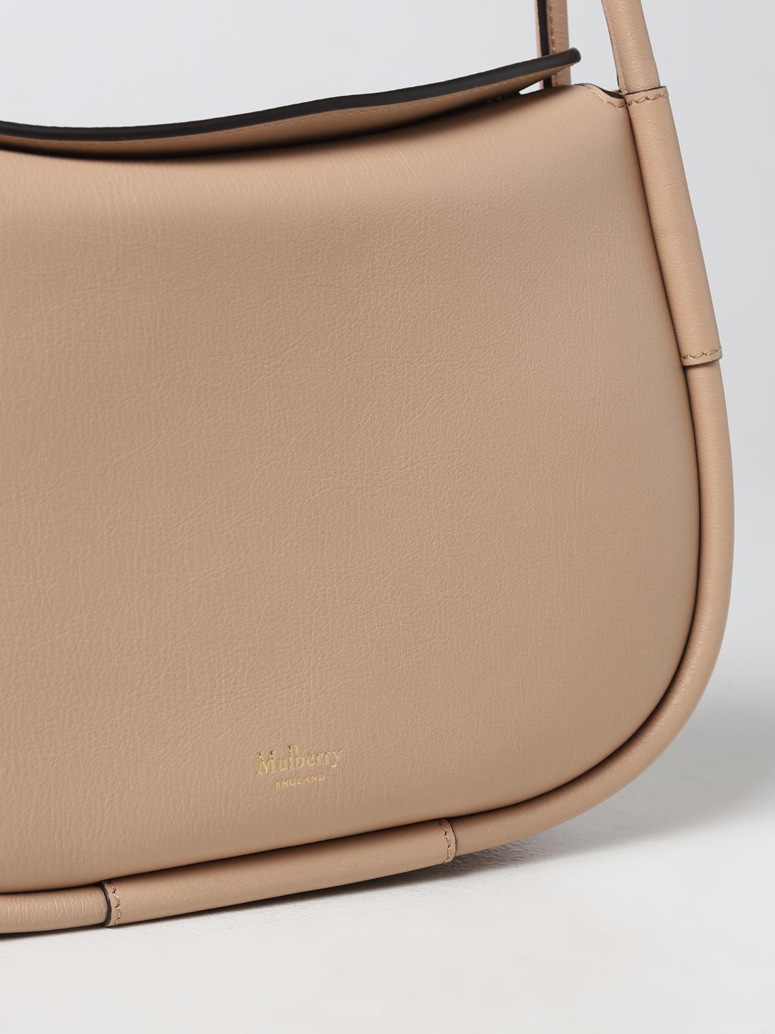 MULBERRY BORSA A SPALLA: Borsa Link Mulberry in pelle, Beige - Img 3