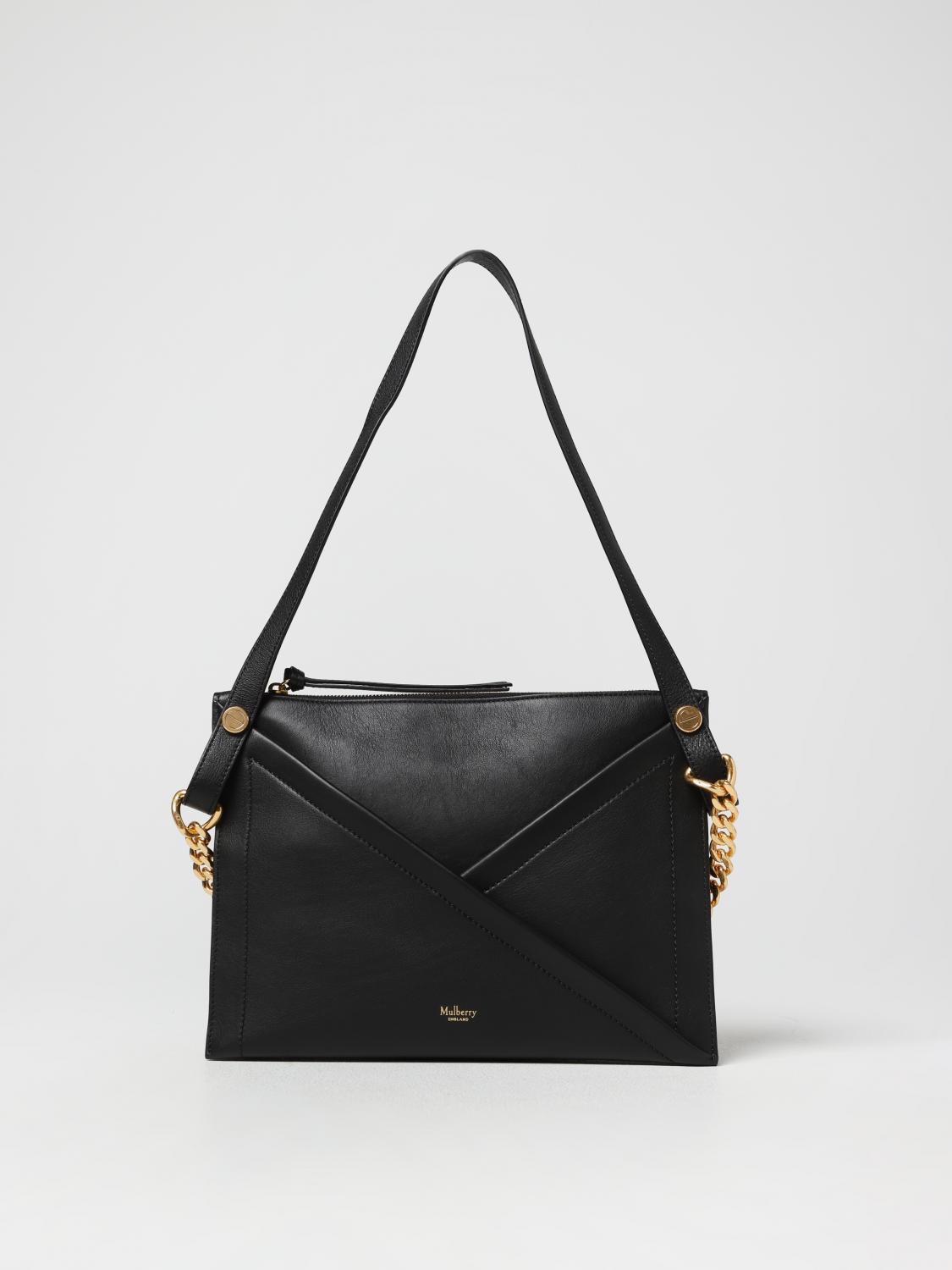 MULBERRY BORSA A SPALLA: Borsa M Mulberry in pelle, Nero - Img 1