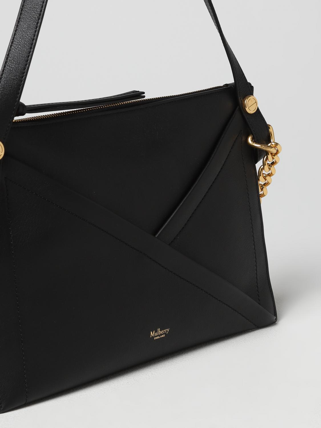 MULBERRY BORSA A SPALLA: Borsa M Mulberry in pelle, Nero - Img 3