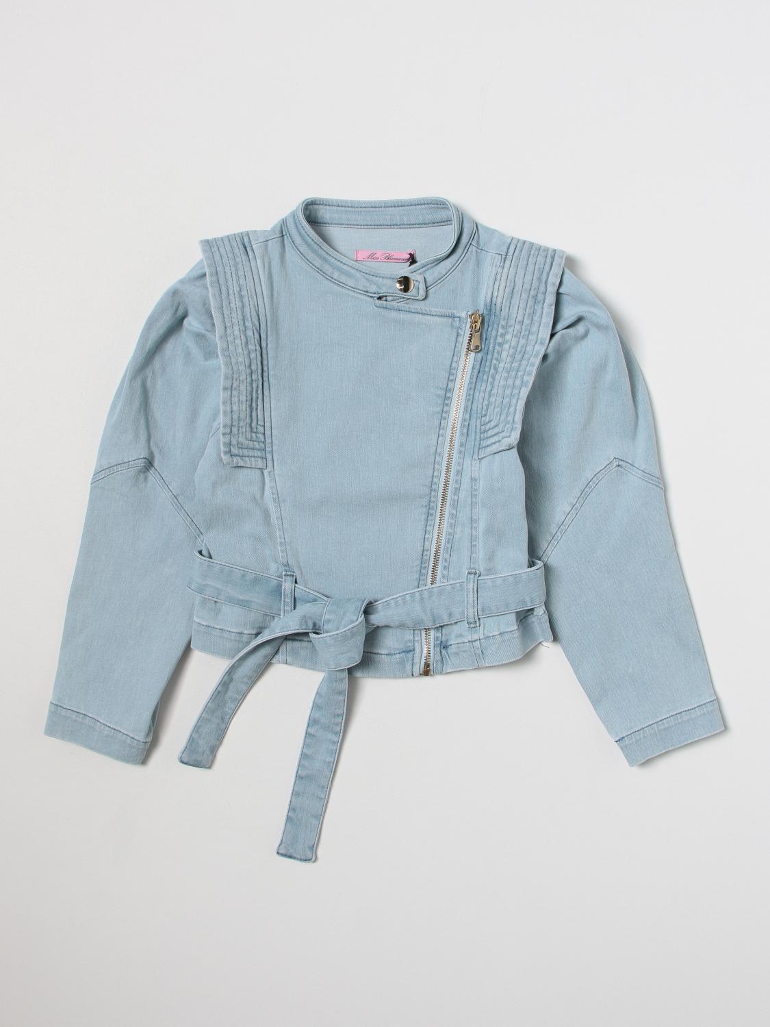 MISS BLUMARINE CHAQUETA: Chaqueta niños Miss Blumarine, Azul Oscuro - Img 1