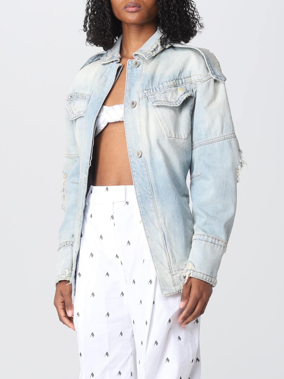 THE ATTICO BLAZER: Giacca The Attico in denim, Blue - Img 3