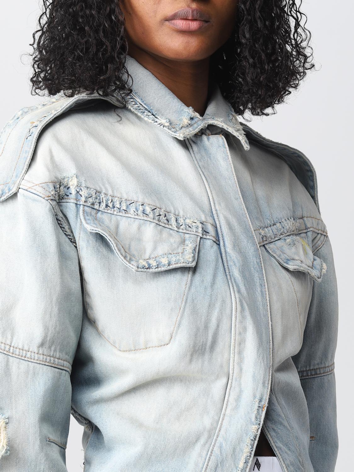 THE ATTICO BLAZER: Giacca The Attico in denim, Blue - Img 4