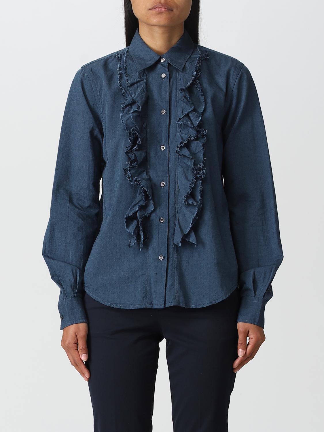 ASPESI HEMDBLUSE: Hemdbluse damen Aspesi, Blau - Img 1
