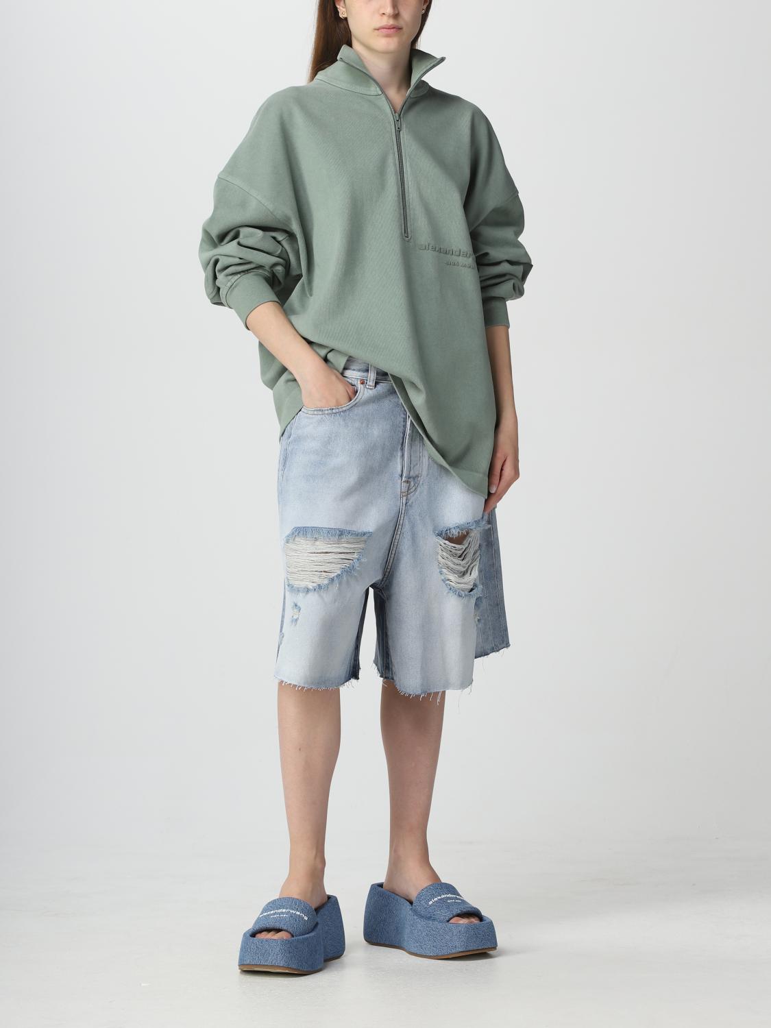 Alexander Wang denim sweatshirt - Green | UCC2231612 | GIGLIO.COM