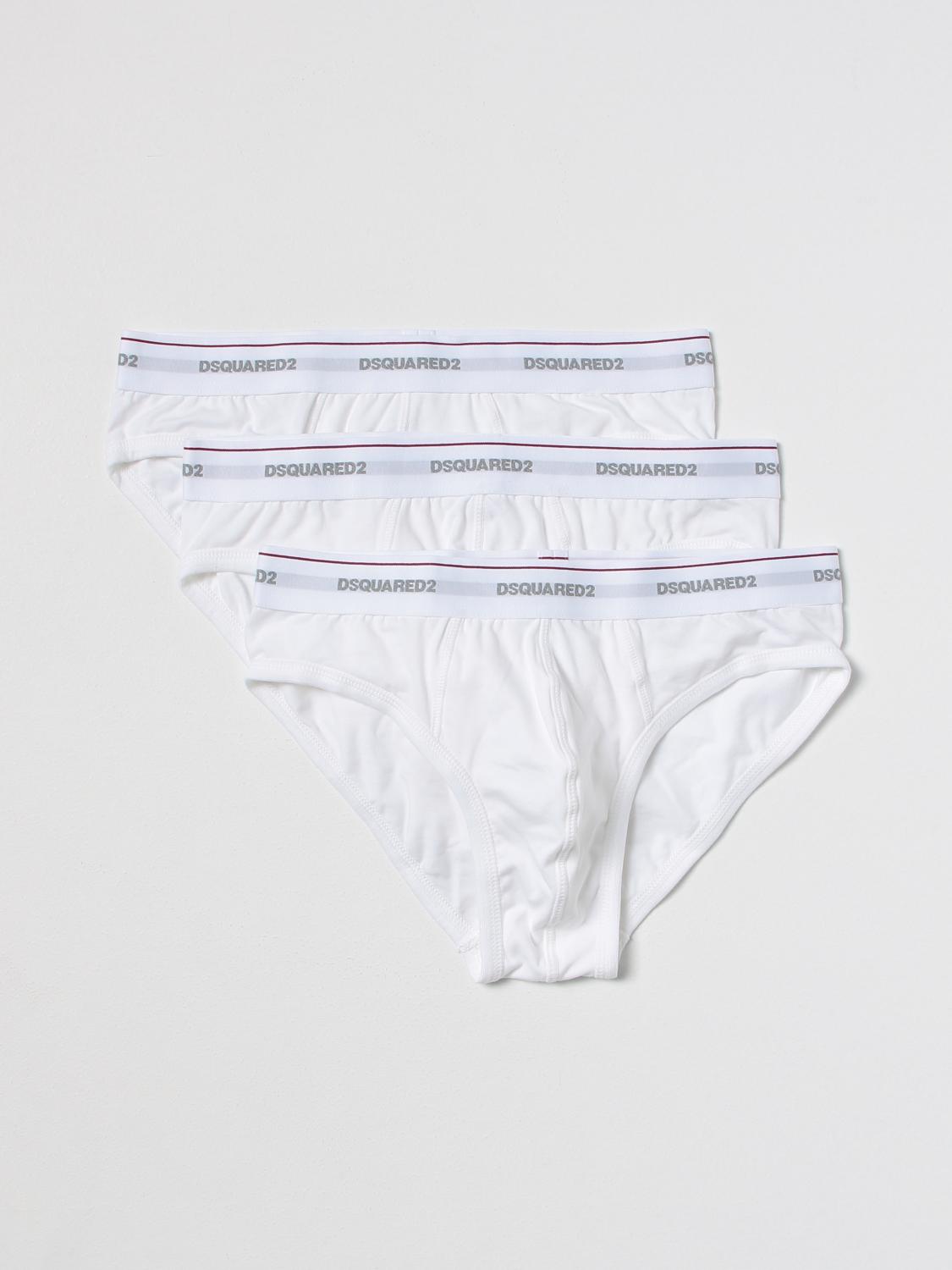 DSQUARED2 UNDERWEAR: Set of 3 Dsquared2 briefs in cotton, White - Img 1