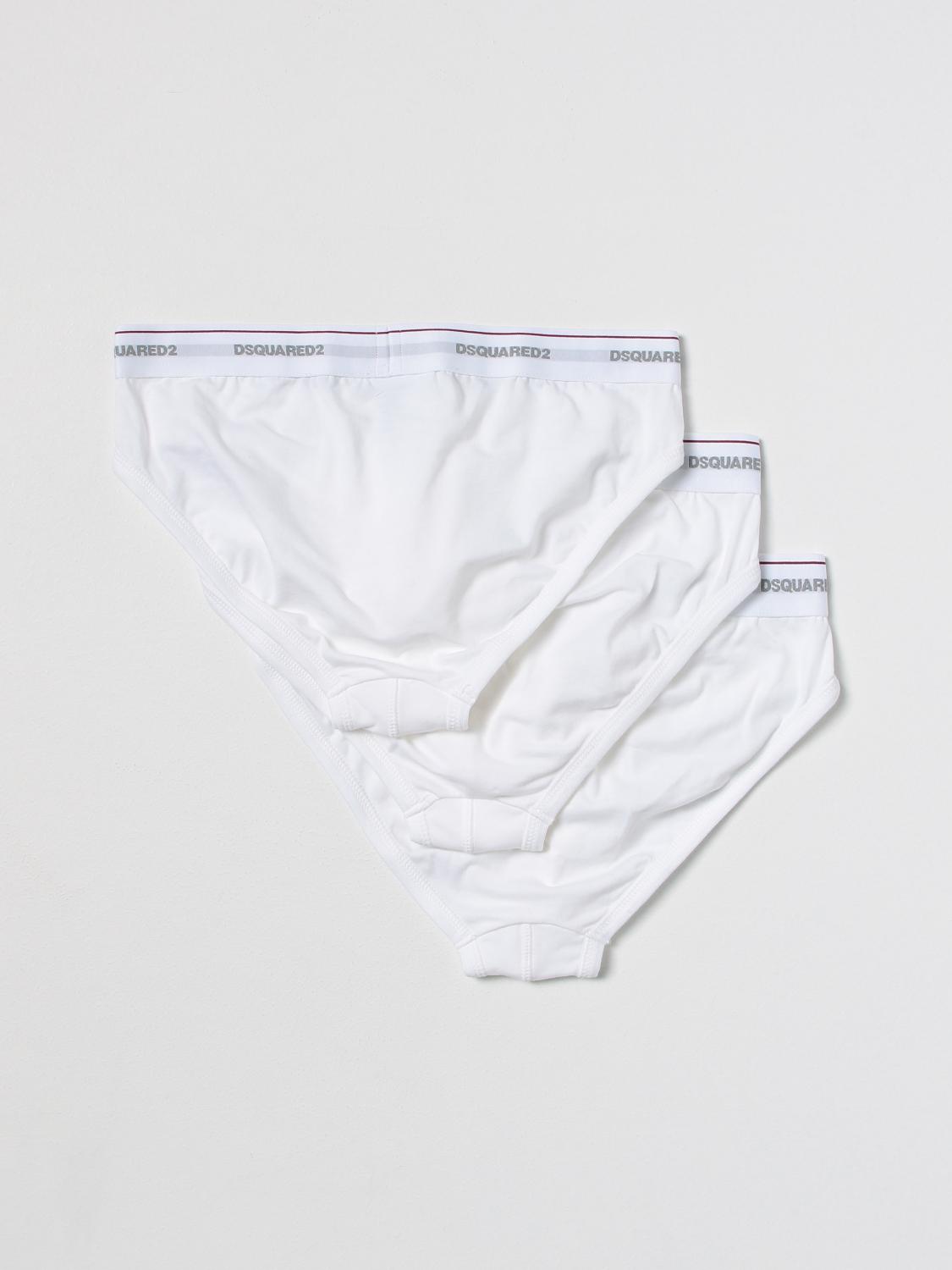 DSQUARED2 UNDERWEAR: Set of 3 Dsquared2 briefs in cotton, White - Img 2