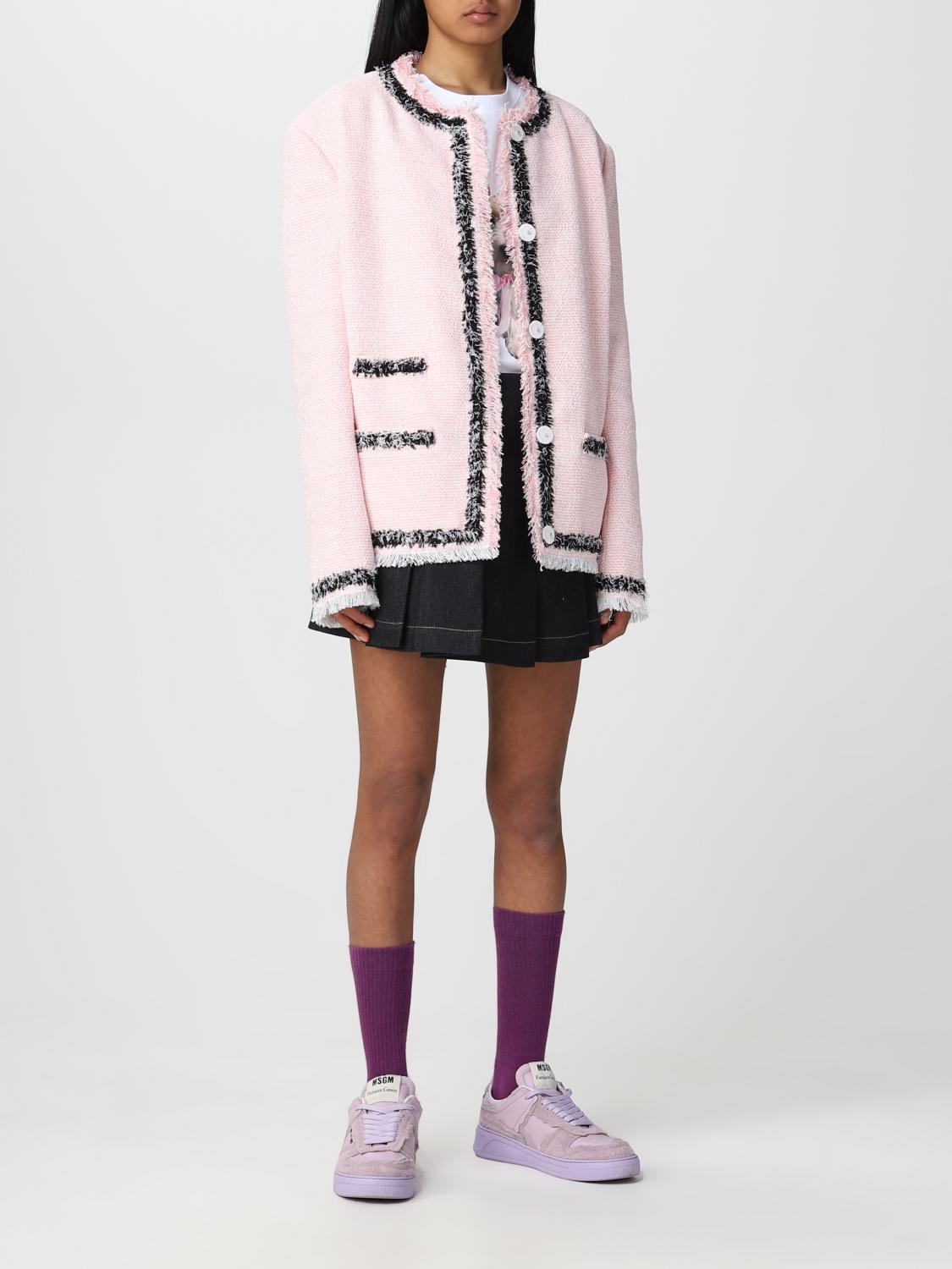 MSGM JACKET: MSGM jacket in cotton tweed, Pink - Img 2
