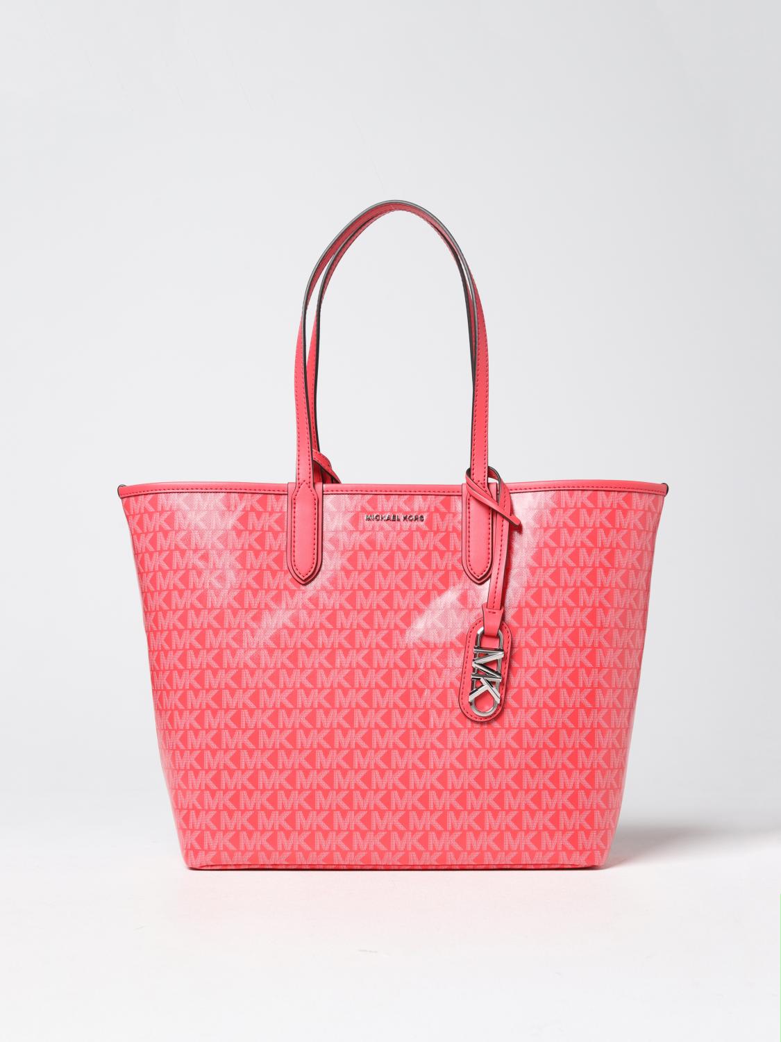 MICHAEL KORS BORSA TOTE: Borsa Eliza Michael Kors in tessuto spalmato, Geranio - Img 1