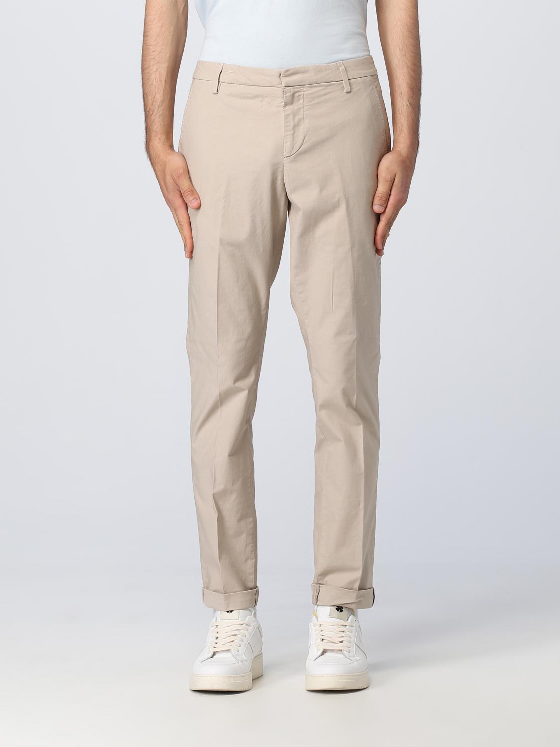 DONDUP PANTALONI: Pantalone Dondup in lino e cotone stretch, Beige - Img 1