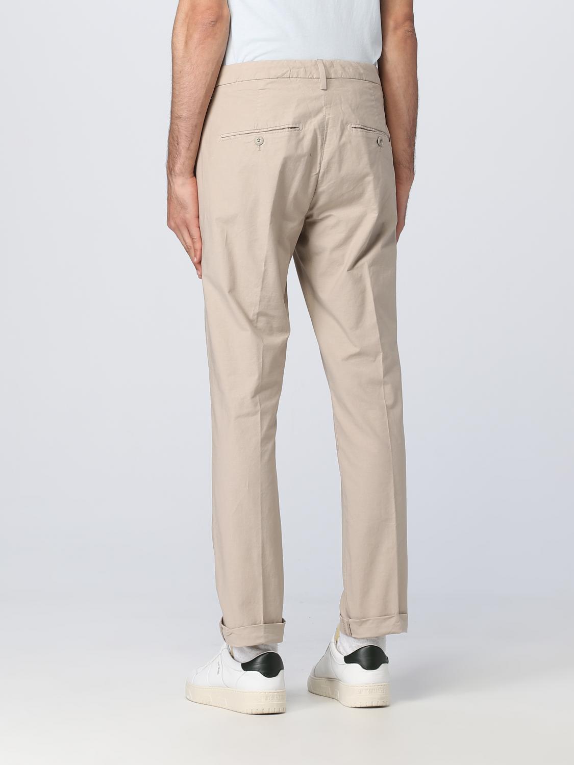 DONDUP PANTALONI: Pantalone Dondup in lino e cotone stretch, Beige - Img 2