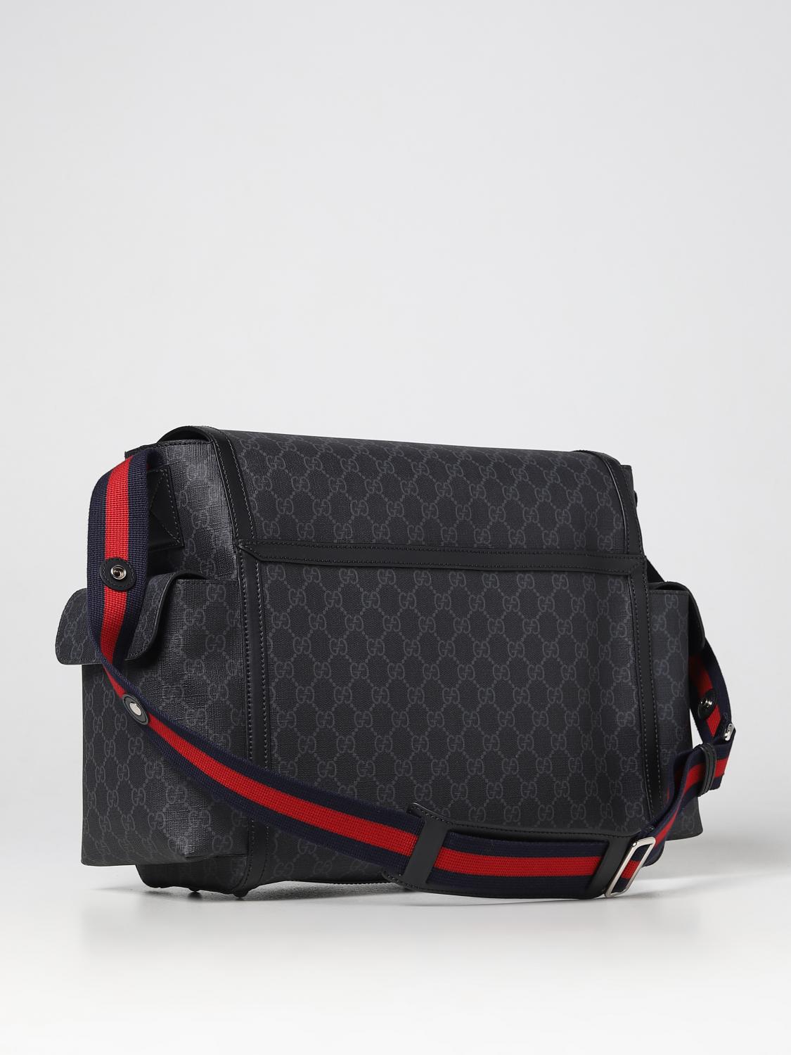 GUCCI BLANKET SET: GG Gucci diaper bag in leather and coated fabric, Black - Img 2