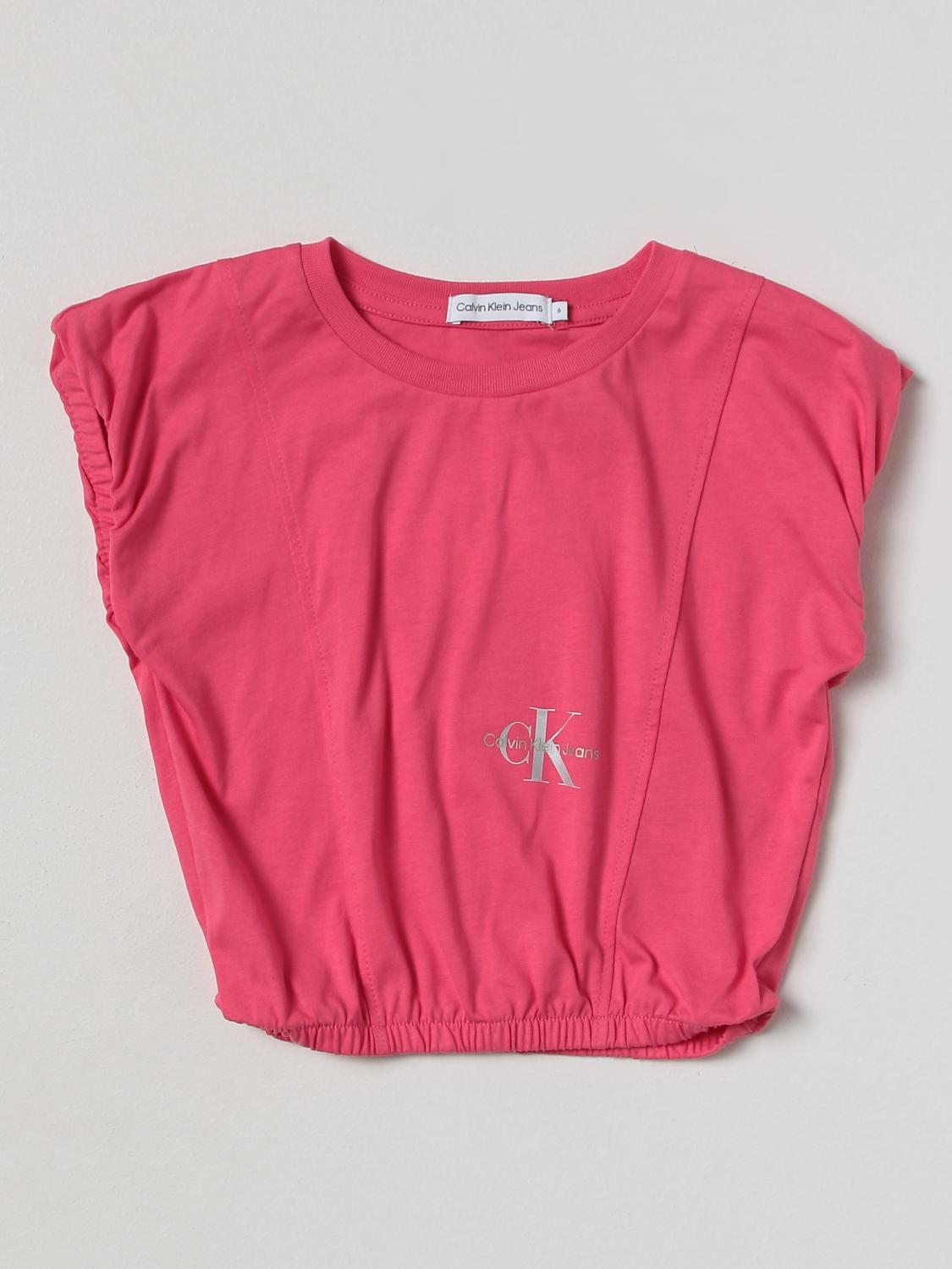 CALVIN KLEIN T-SHIRT: T-shirt kinder Calvin Klein, Fuchsia - Img 1