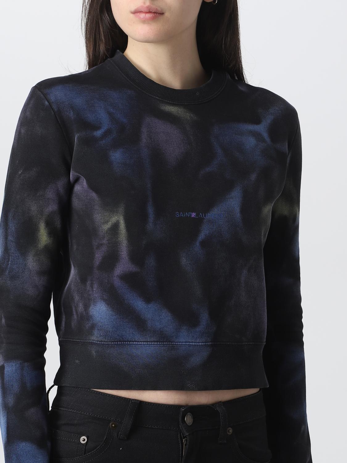 SAINT LAURENT FELPA: Felpa Saint Laurent in cotone stampato, Nero - Img 5